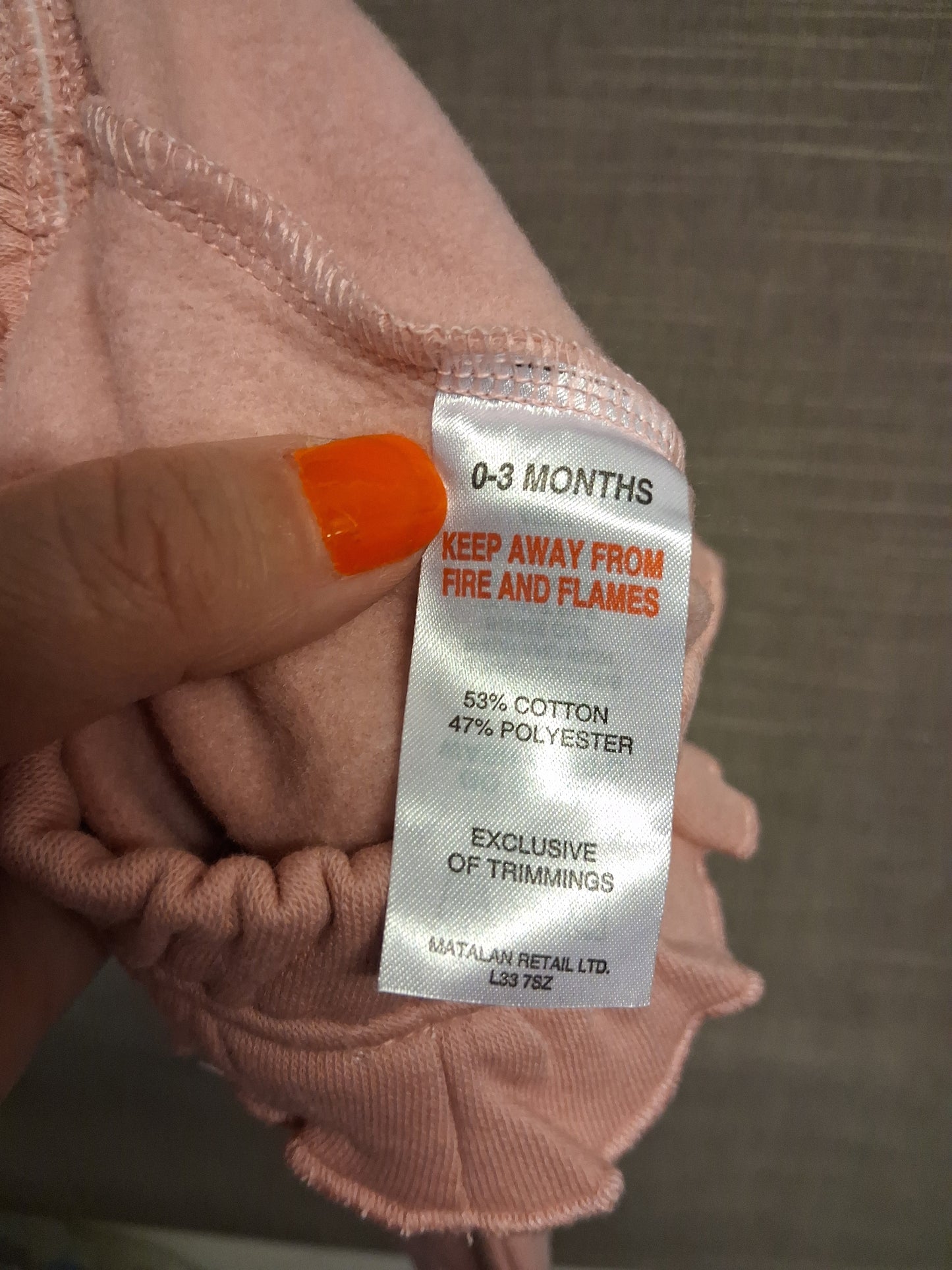Matalan Girls Pink Joggers Frill Waist Age 0-3 Months Like New