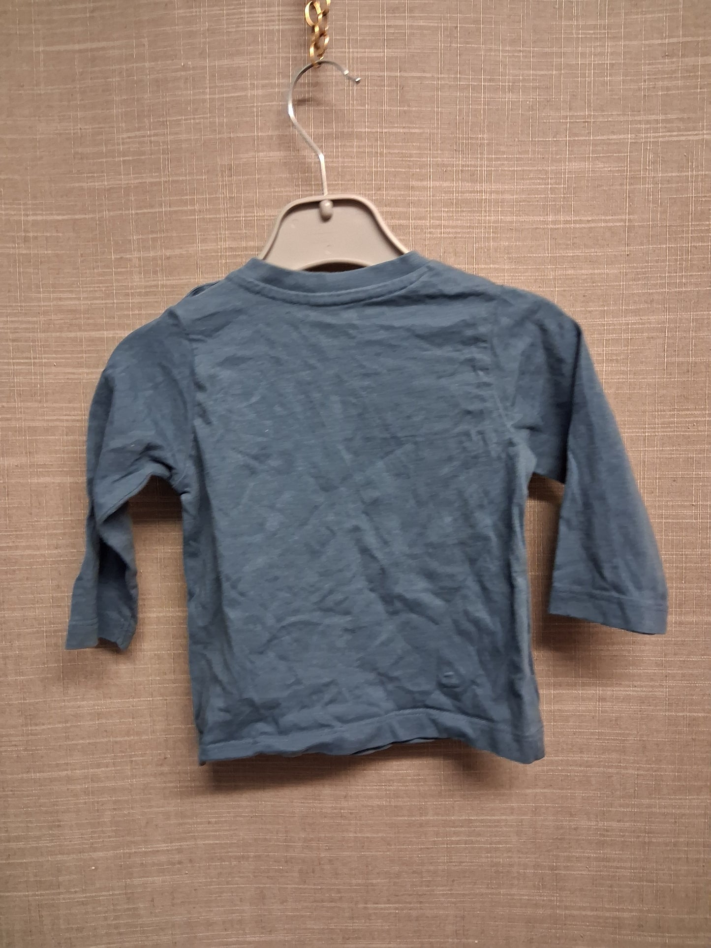 Matalan Boys Blue Long Sleeve T-Shirt Dinosaur on Pocket Age 6-9 Months