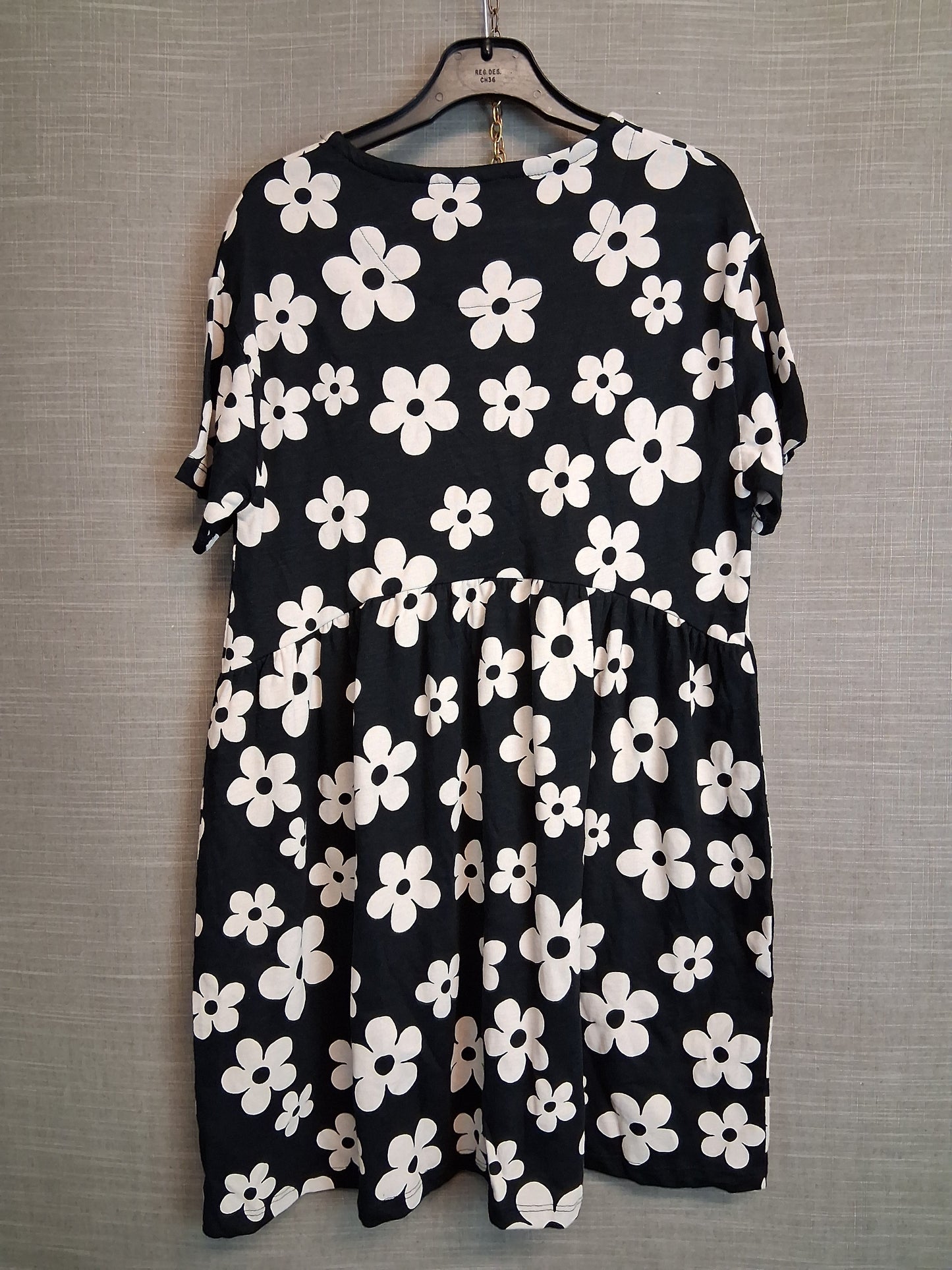 Next Girls Black White Floral Jersey Short Sleeve Dress Age 10 Years New