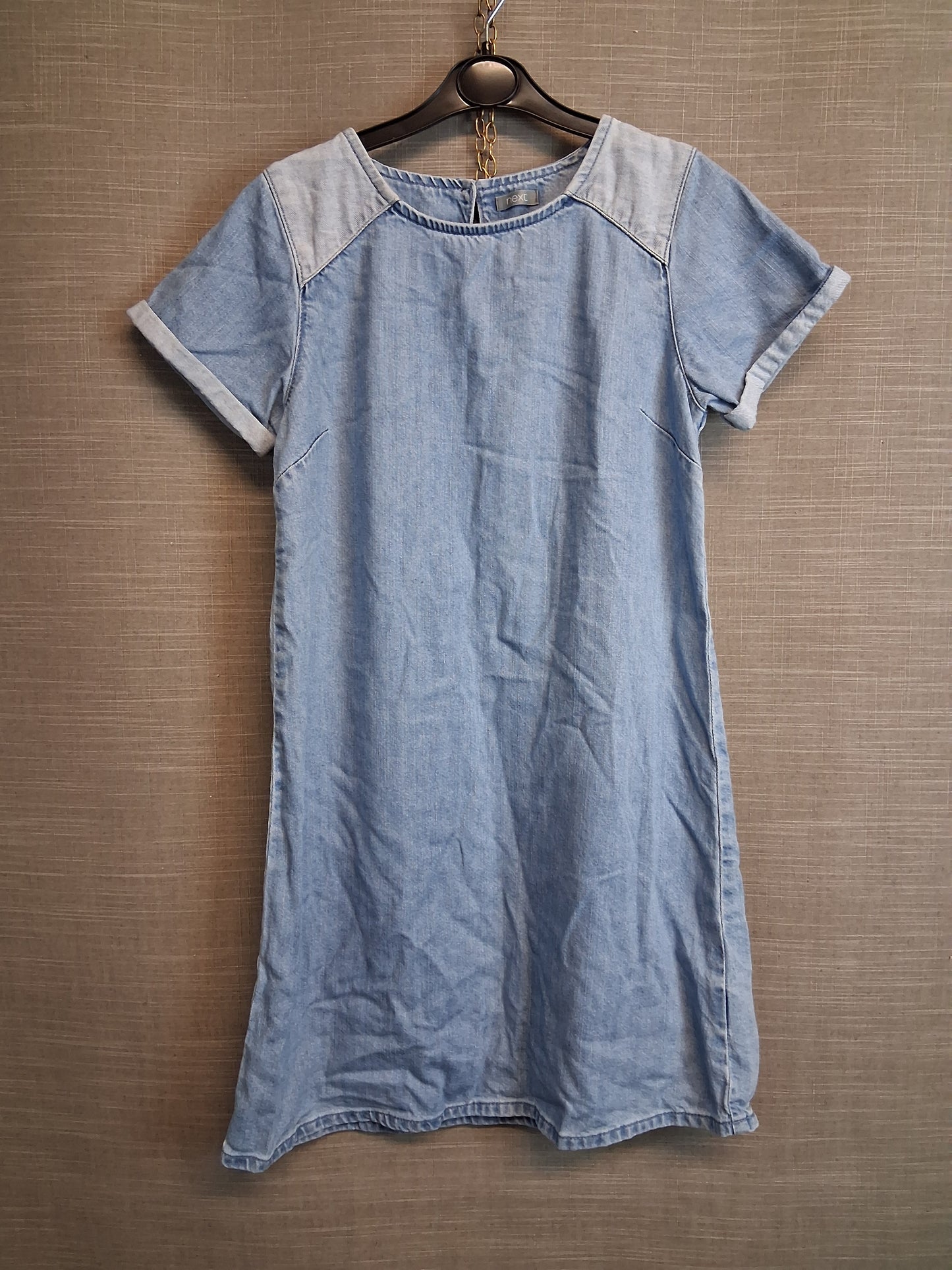 Next Girls Denim Blue A Line Dress Age 12 Years Short Sleeve