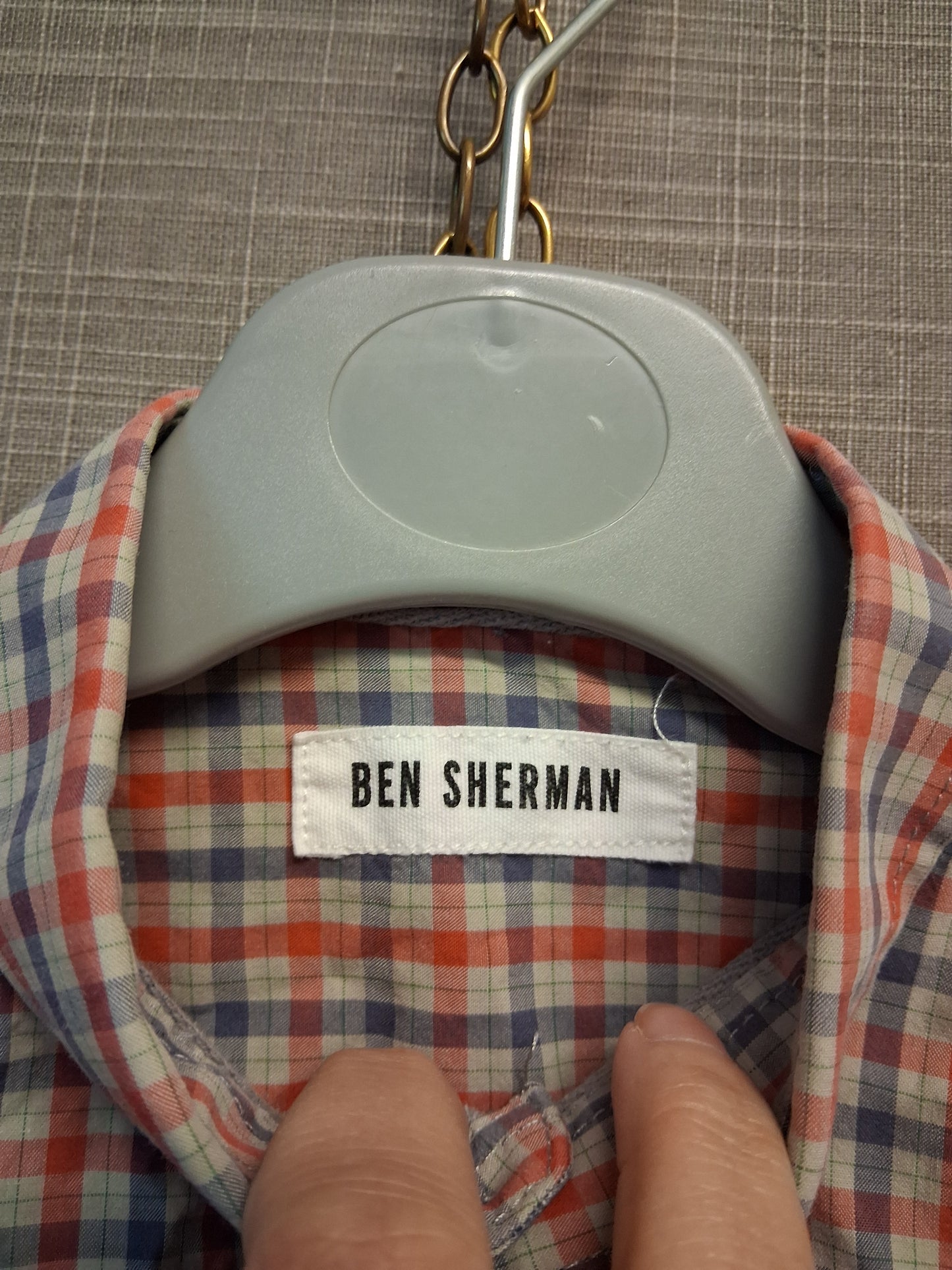 Ben Sherman Boys Red Blue Check Long Sleeve Shirt Age 5-6 Years