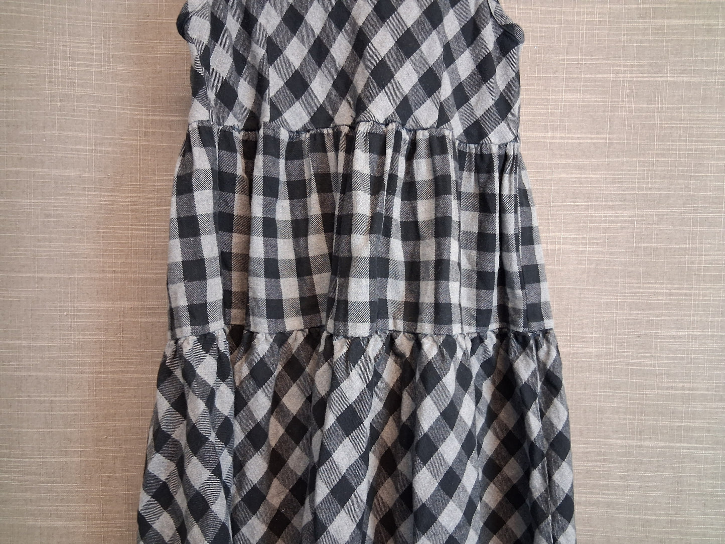 Next Girls Grey Black Check Tiered Sundress Age 8 Years