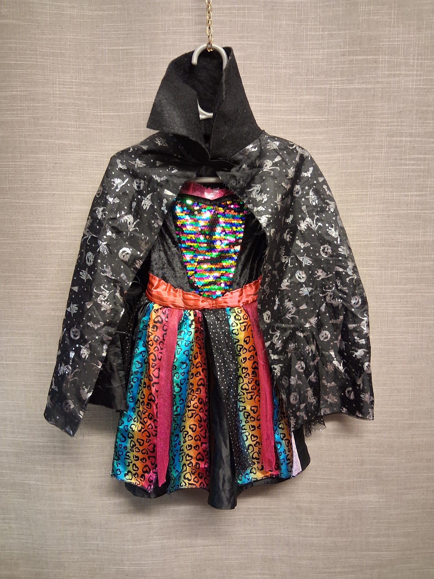 Morrisons Girls Halloween Costume Witch Multicolour with Cape Age 3-4 Years