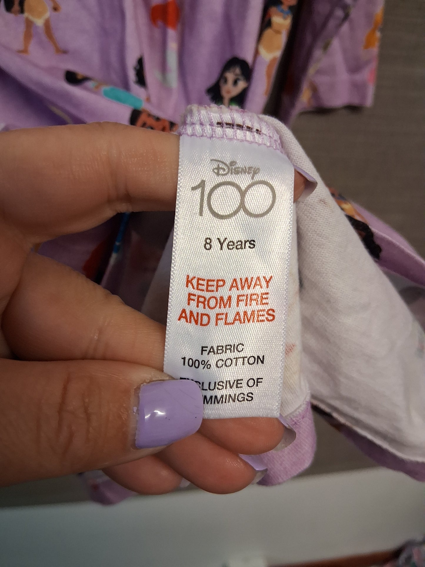 Disney Matalan Lilac Princess Character Dress Long Sleeve Jersey Age 8 Years