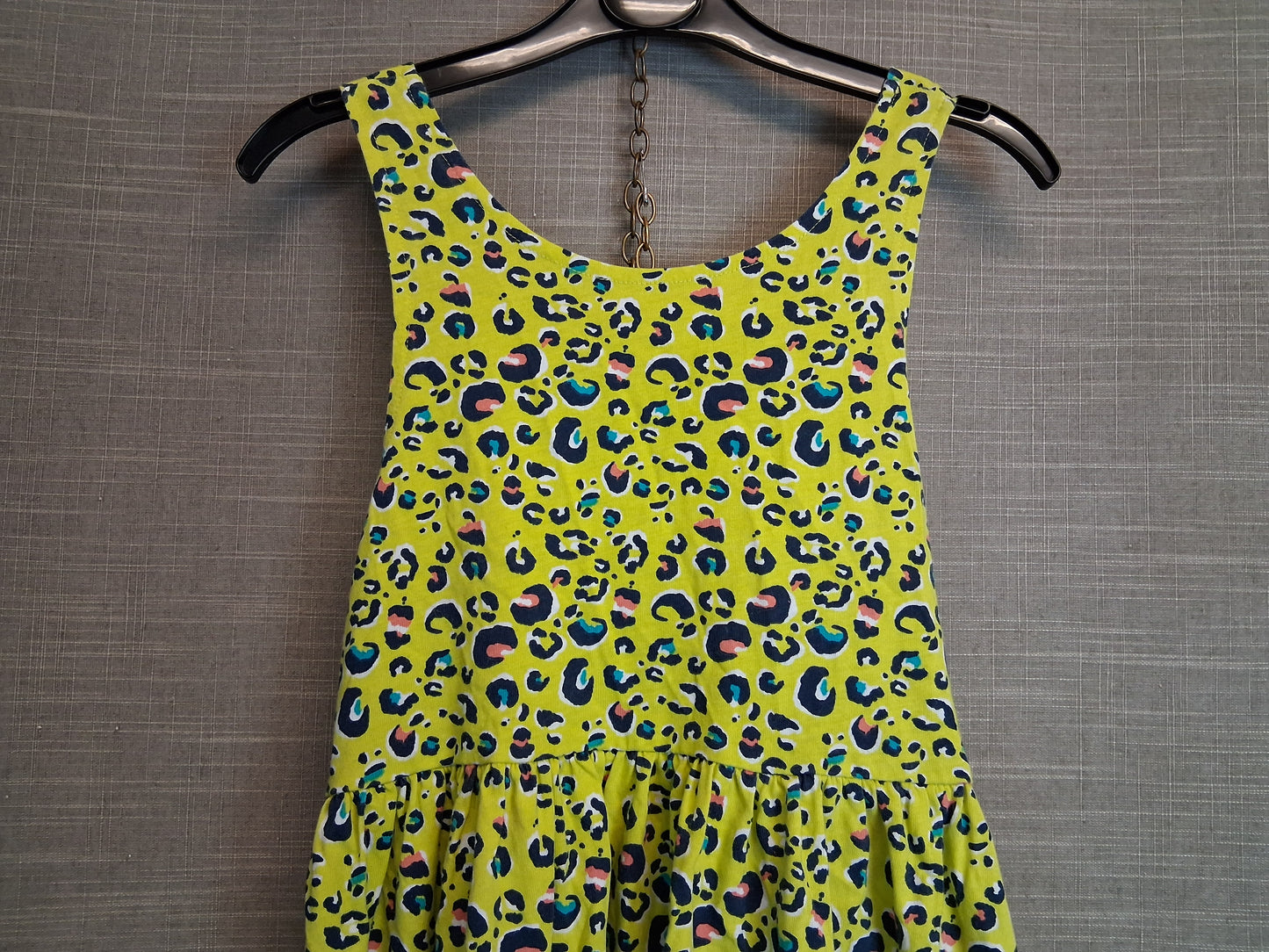 Olly & Molly Yellow Leopard Print Tunic Top Sleeveless Age 10-12 Years