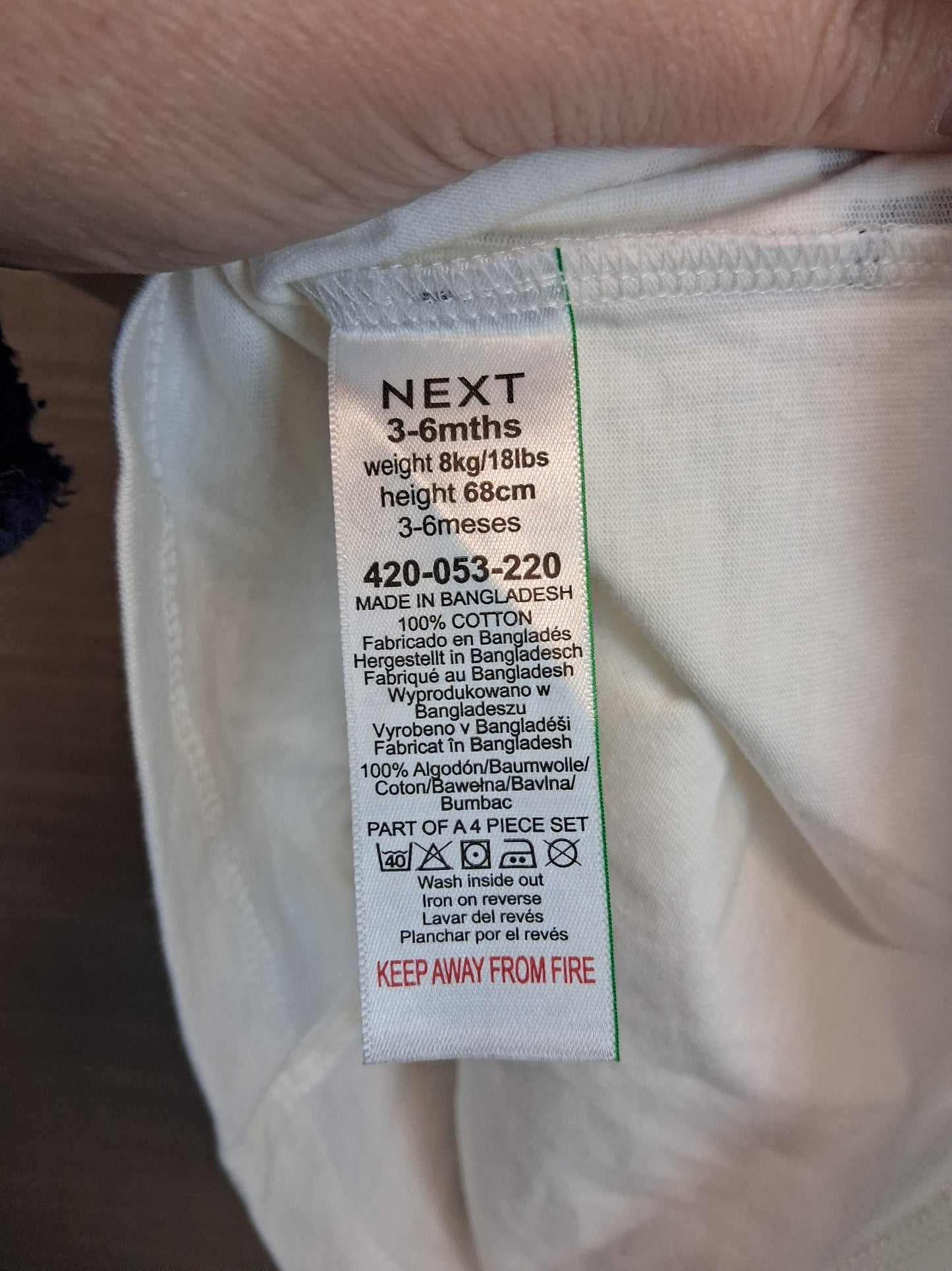 Next Boys Dinosaur Short Sleeve T-Shirt Age 3-6 Months