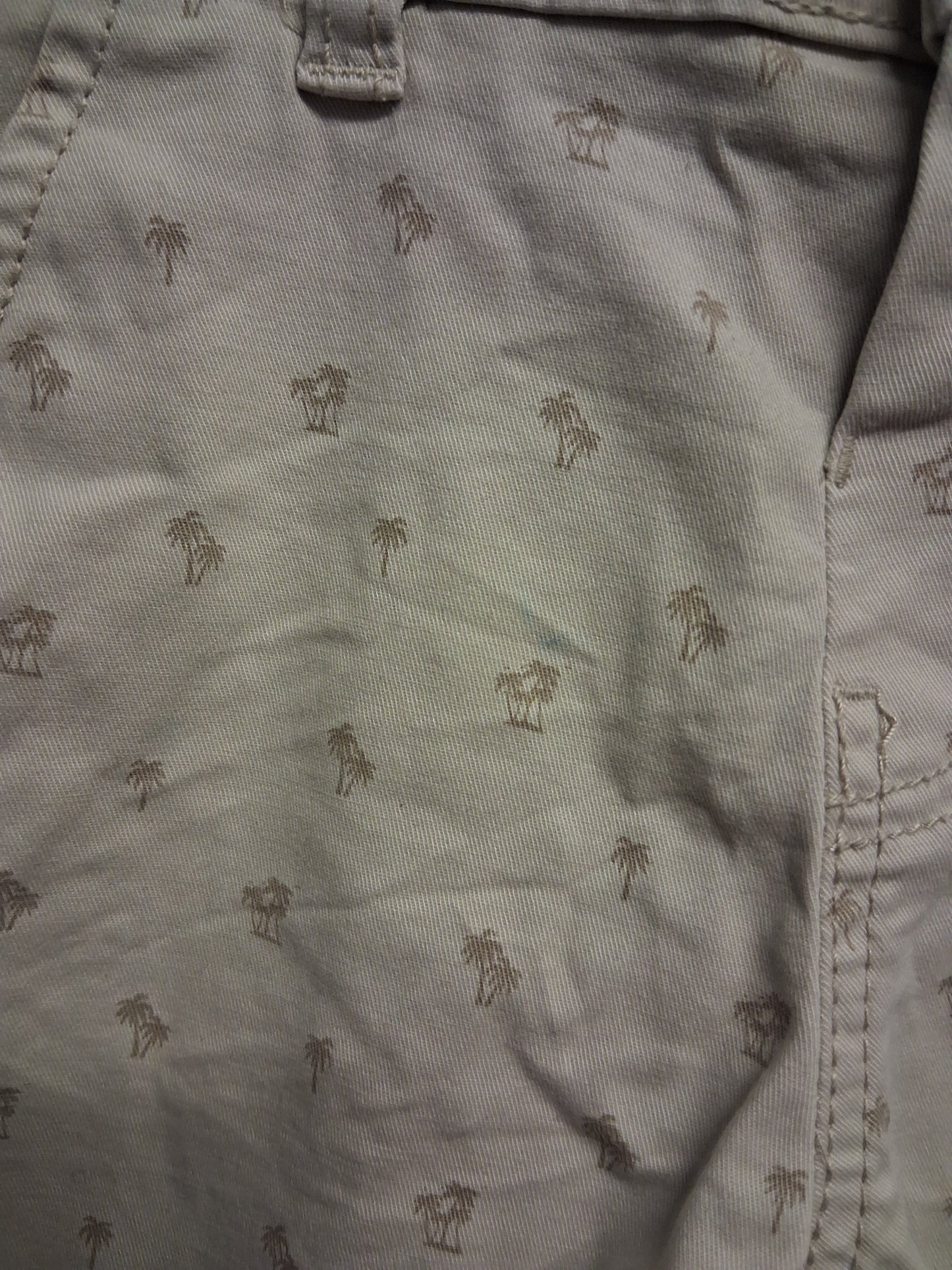 Primark Boys Beige Palm Tree Slim Fit Chino Shorts Age 2-3 Years