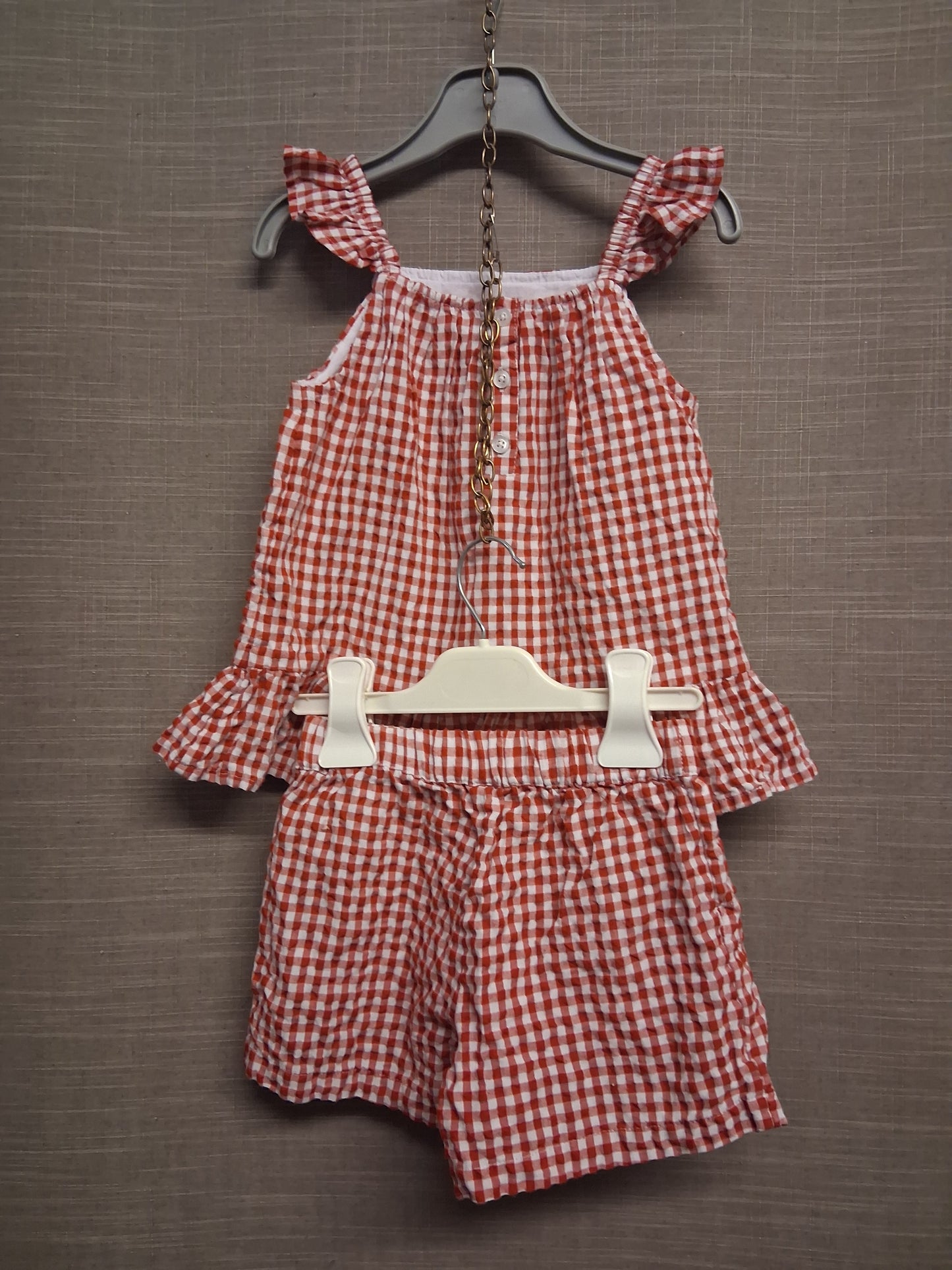 George Disney Minnie & Mickey Mouse Gingham 2 Piece Outfit Age 2-3 Years