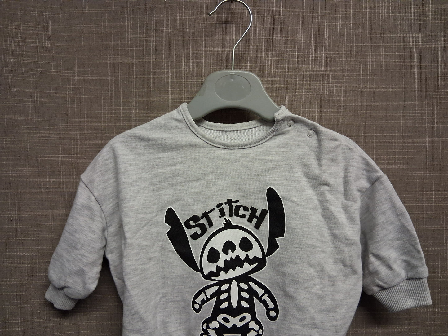 George Boys Halloween Disney Stitch Grey Sweater Age 0-3 Months