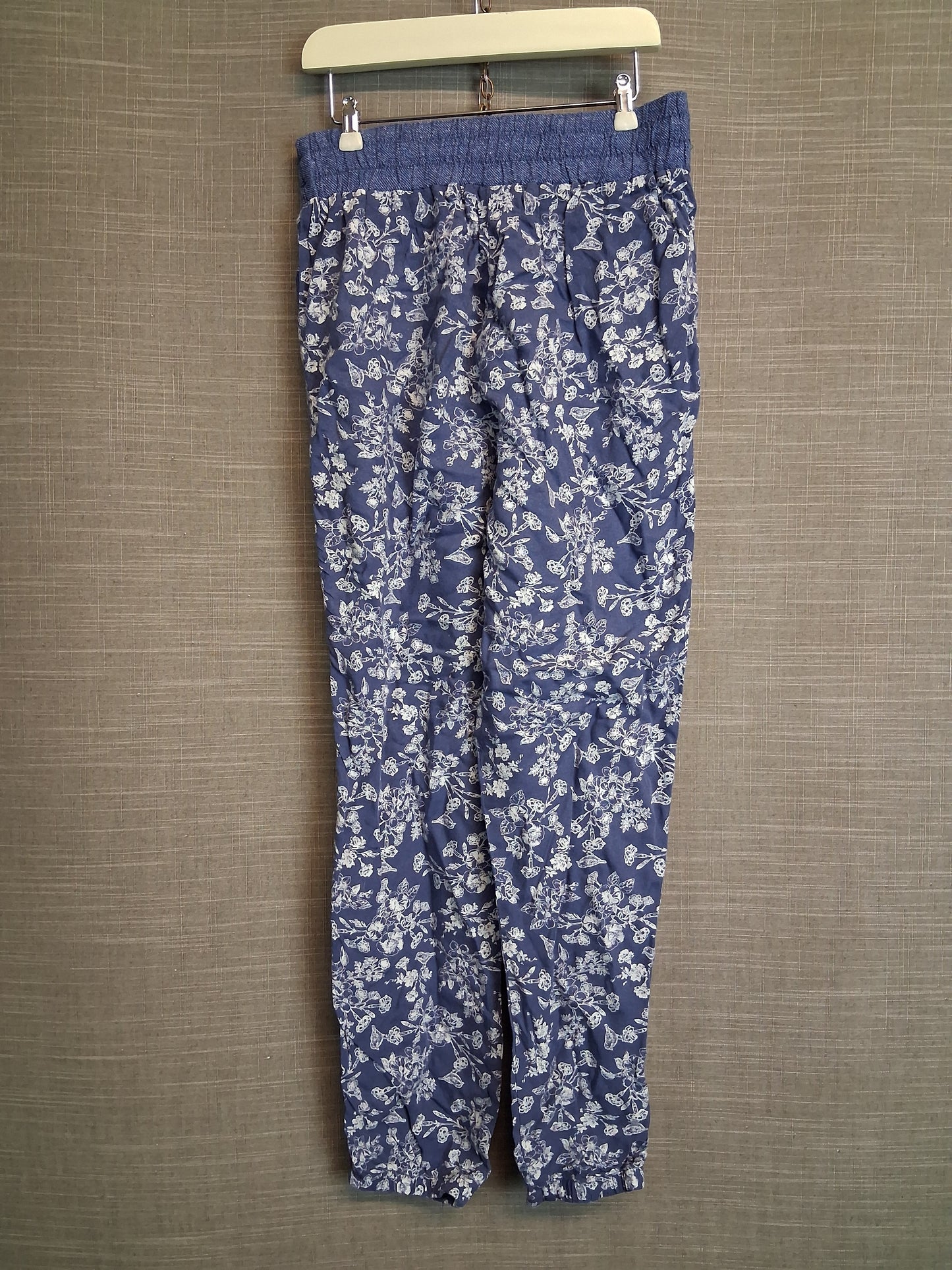 TU Girls Blue Floral Summer Trousers Age 8 Years