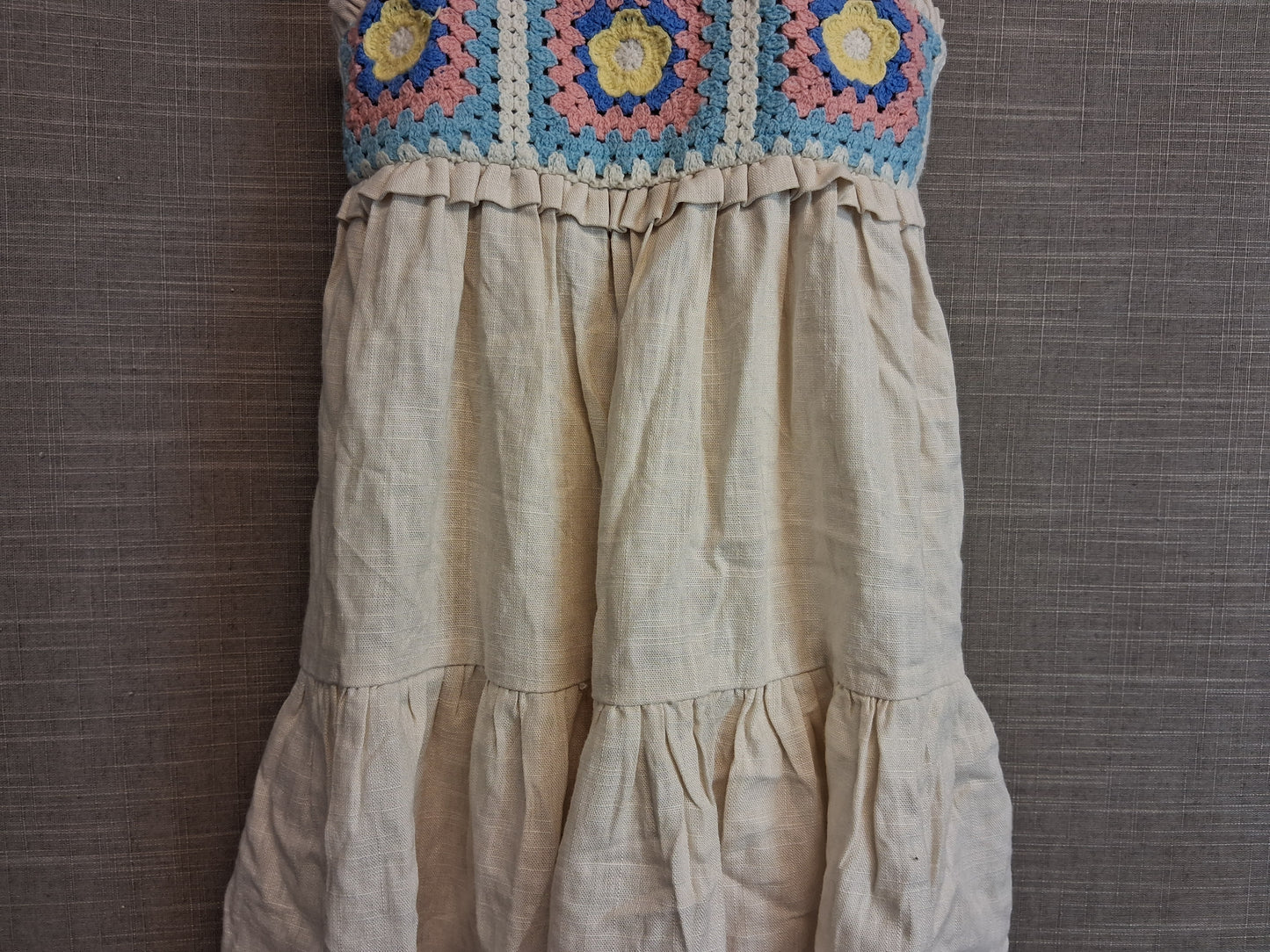 Haute Hippie Girl Beige Lined Embroidered Dress Age 2-3 Years