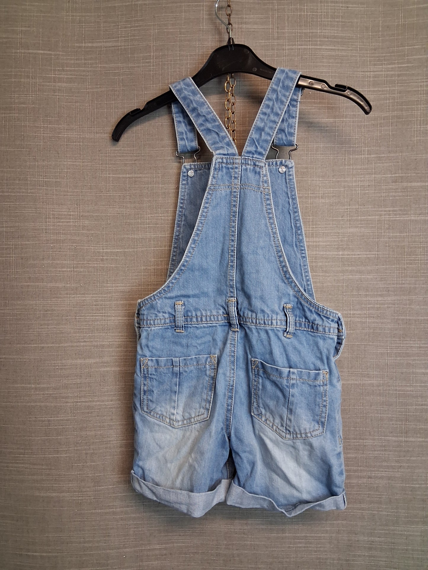 Nutmeg Girls Blue Denim Dungaree Shorts Age 3-4 Years