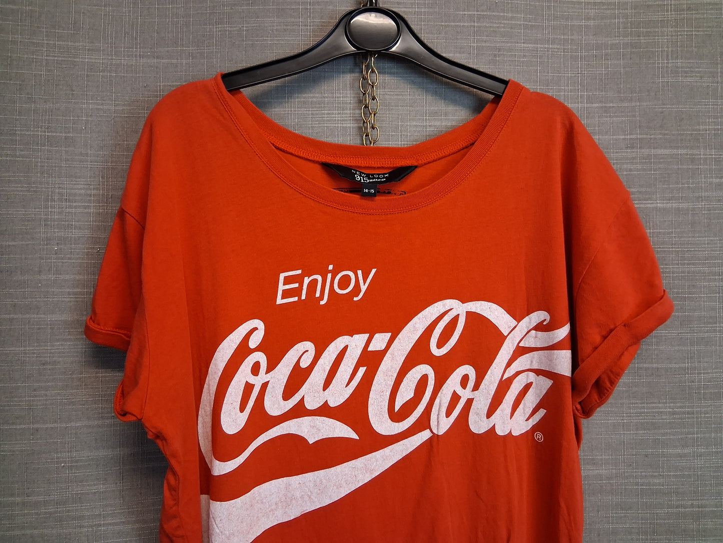 New Look Coca Cola Red Crop T-Shirt Short Sleeve Age 14-15 Years
