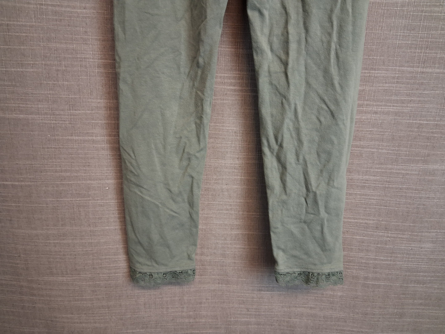 George Girls Green Leggings Lace Hem Age 11-12 Years