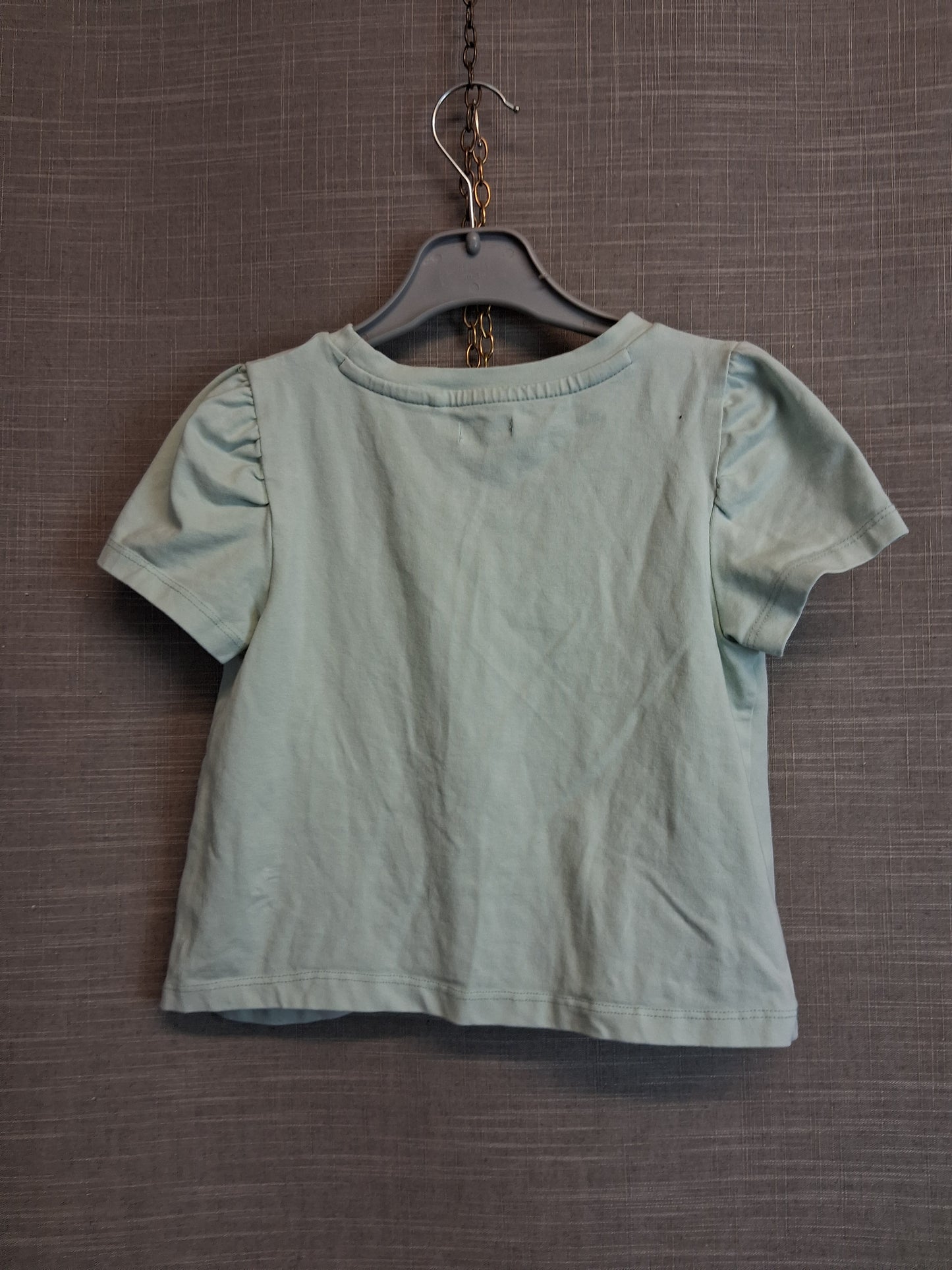 Next Girls Pale Green Sequin Crop Knot Front T-Shirt Short Sleeve Age 7 Years