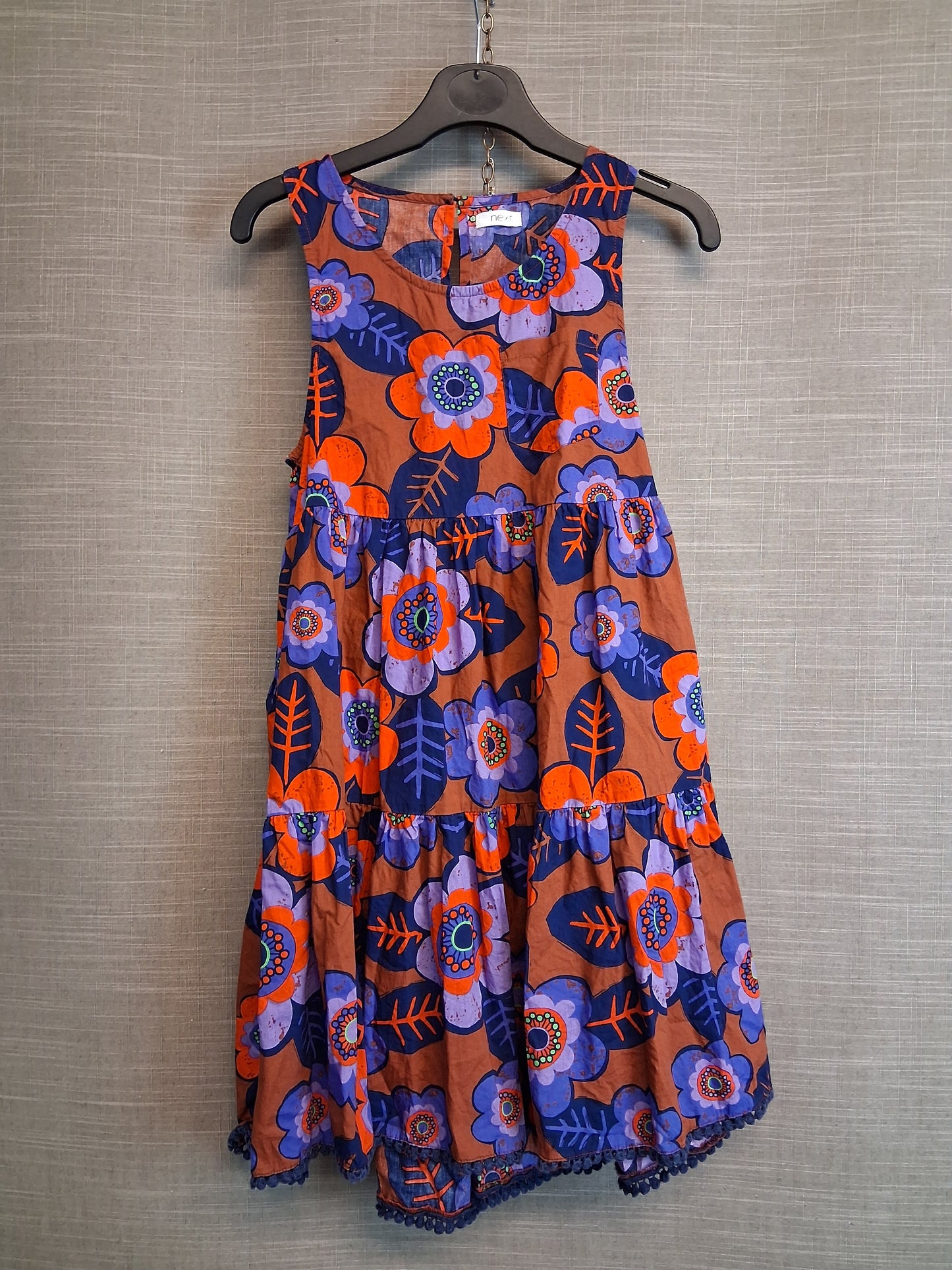 Next Girls Cotton Sundress Sleeveless Terracotta Mix Floral Age 9 Years