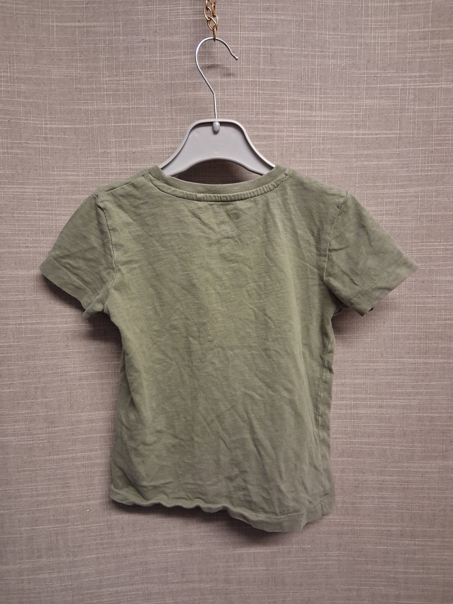 Next Boys Basic Khaki Green Short Sleeve Jersey T-Shirt Age 2-3 Years