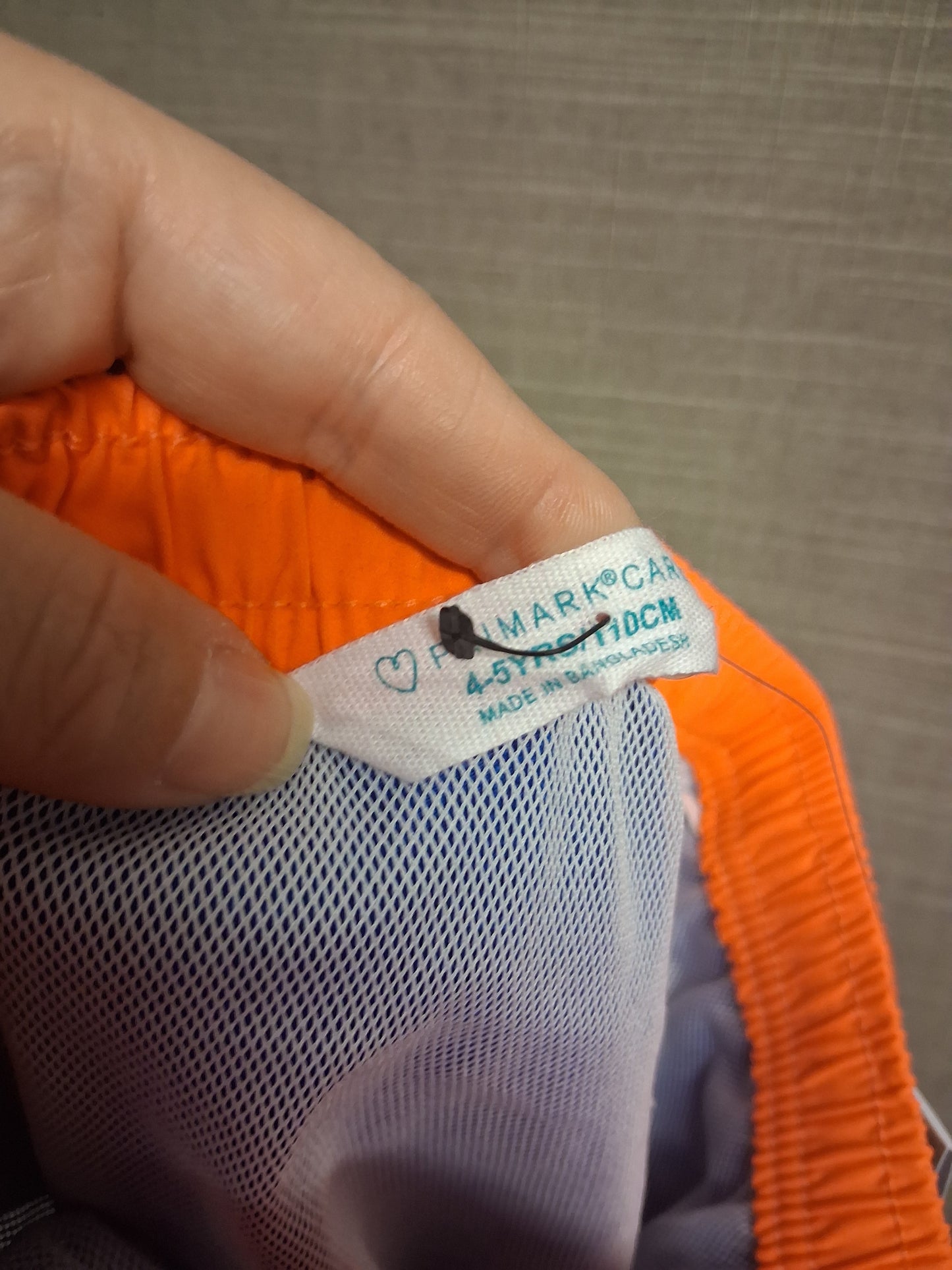Primark Boys Swim Shorts Blue Orange Age 4-5 Years New