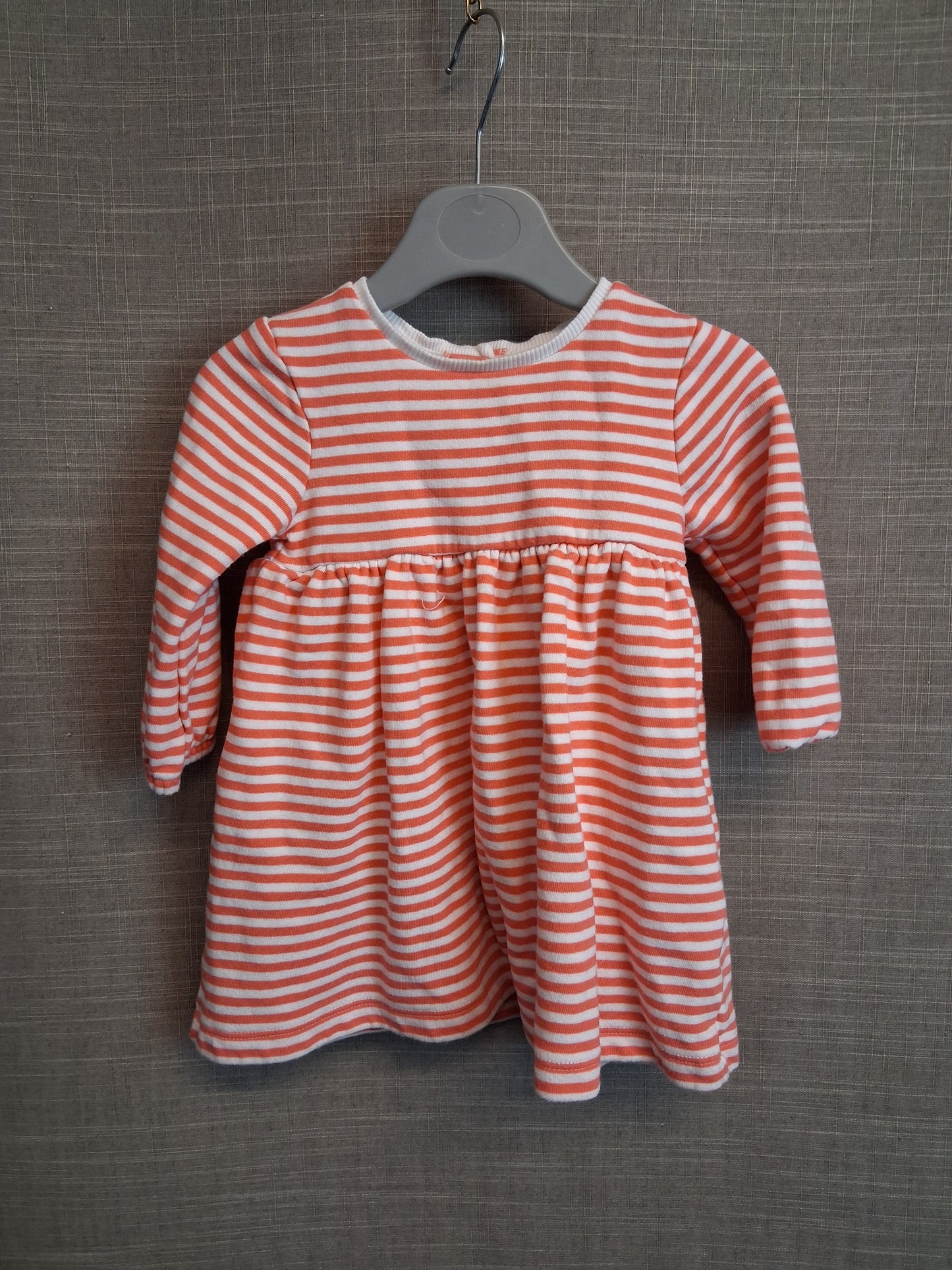 Marks & Spencer Pink Stripe Jumper Dress Age 6-9 Months