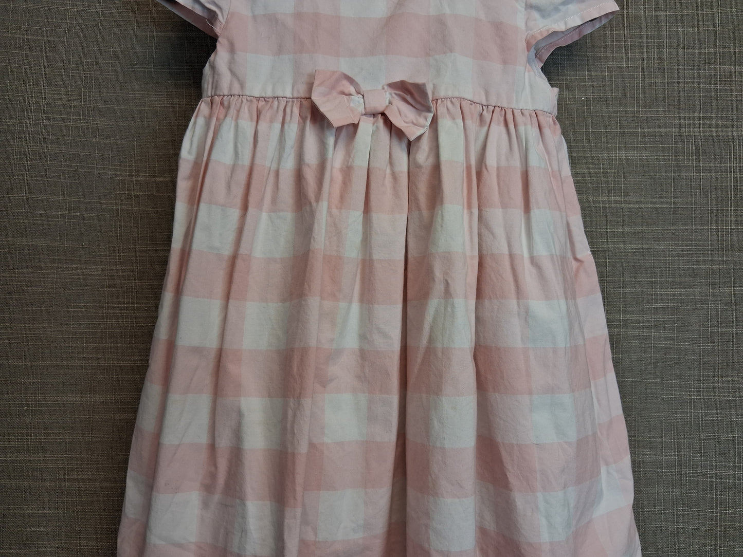 George Girls Pink Check Dress Short Sleeve Age 12-18 Months