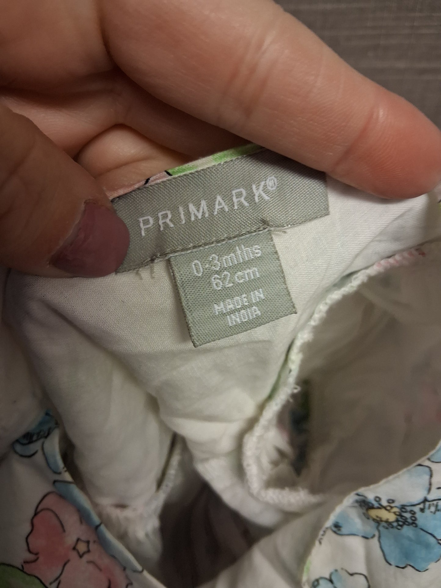 Primark Girls Floral Party Dress Multicolour Age 0-3 Months 100% Cotton
