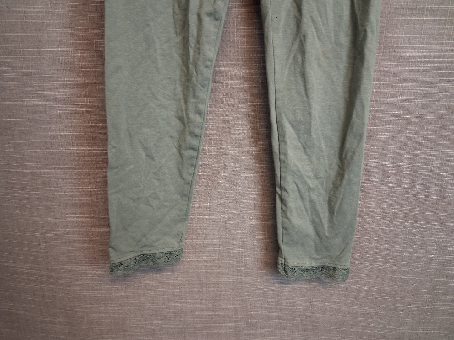 George Girls Green Leggings Lace Hem Age 11-12 Years