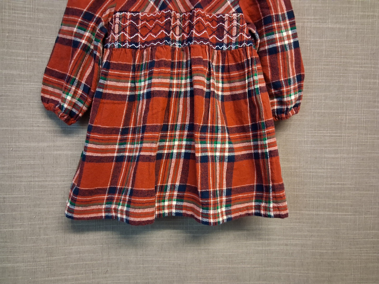 F&F Girls Red Tartan Dress Age 9-12 Months