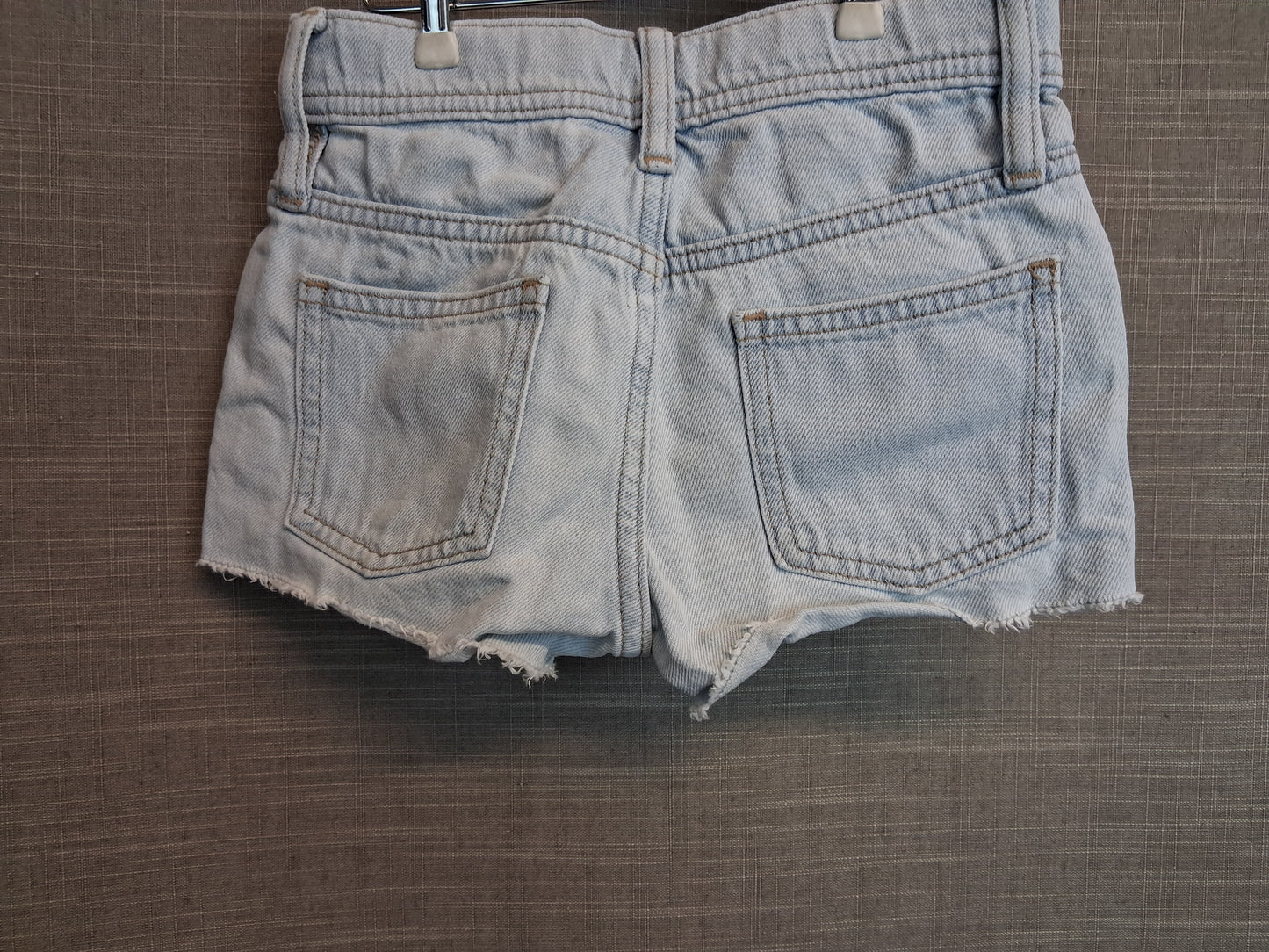 F&F Girls Light Blue Denim Shorts Age 6-7 Years Frayed Hem