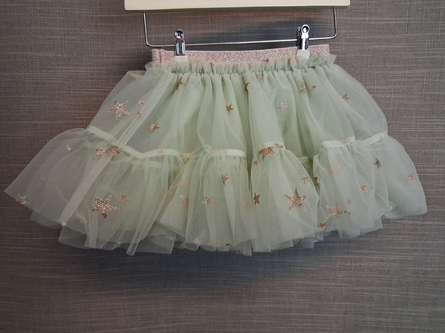 Next Girls Pale Green Gold Star Tutu Skirt Age 3-6 Months