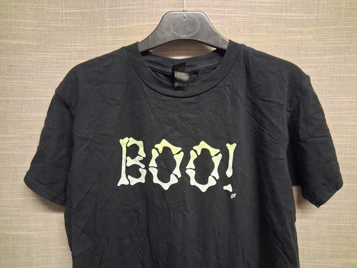 Gildan 'Boo!' Halloween Short Sleeve Black T-Shirt Size M Age 9-11 Years