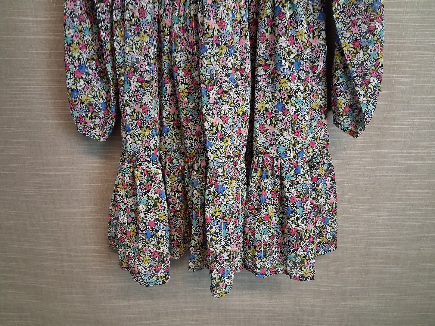 Nutmeg Girls Floral Multicolour Dress Long Sleeve Age 8-9 Years