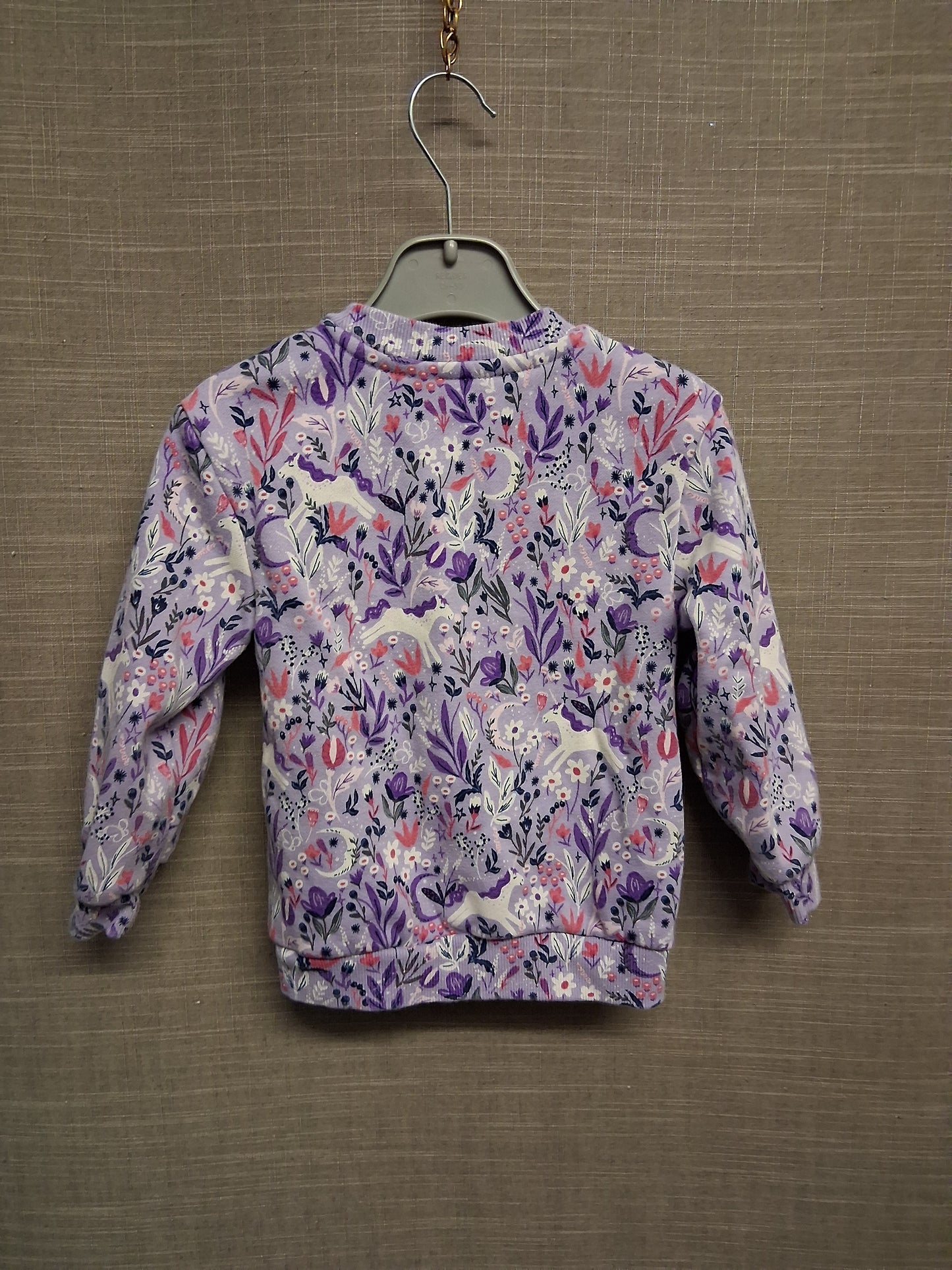 Nutmeg Girls Purple Unicorn Floral Sweater Long Sleeve Age 18-24 Months