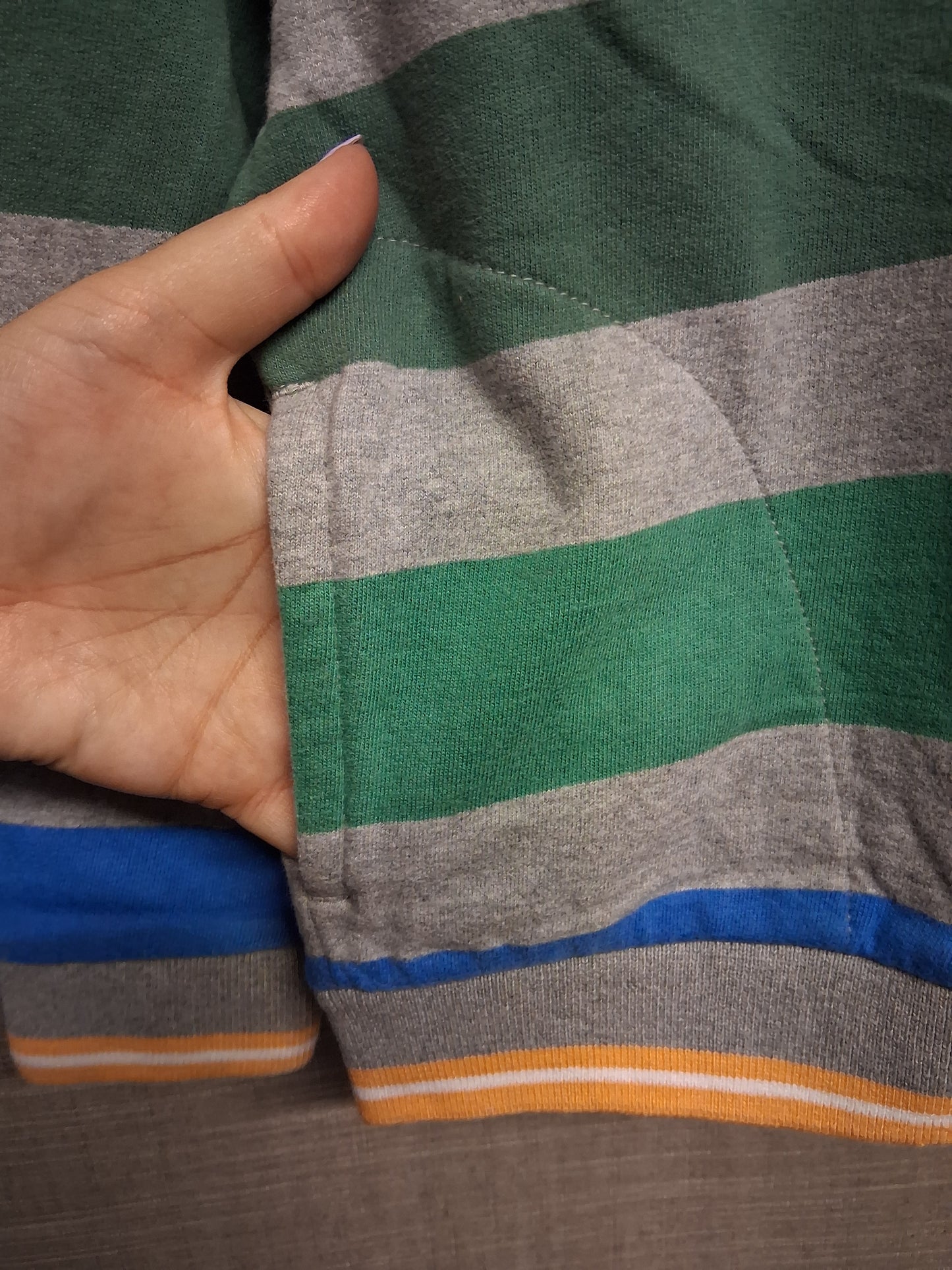 Nutmeg Multicolour Striped Long Sleeve Sweater With Pockets Age 3-4 Years