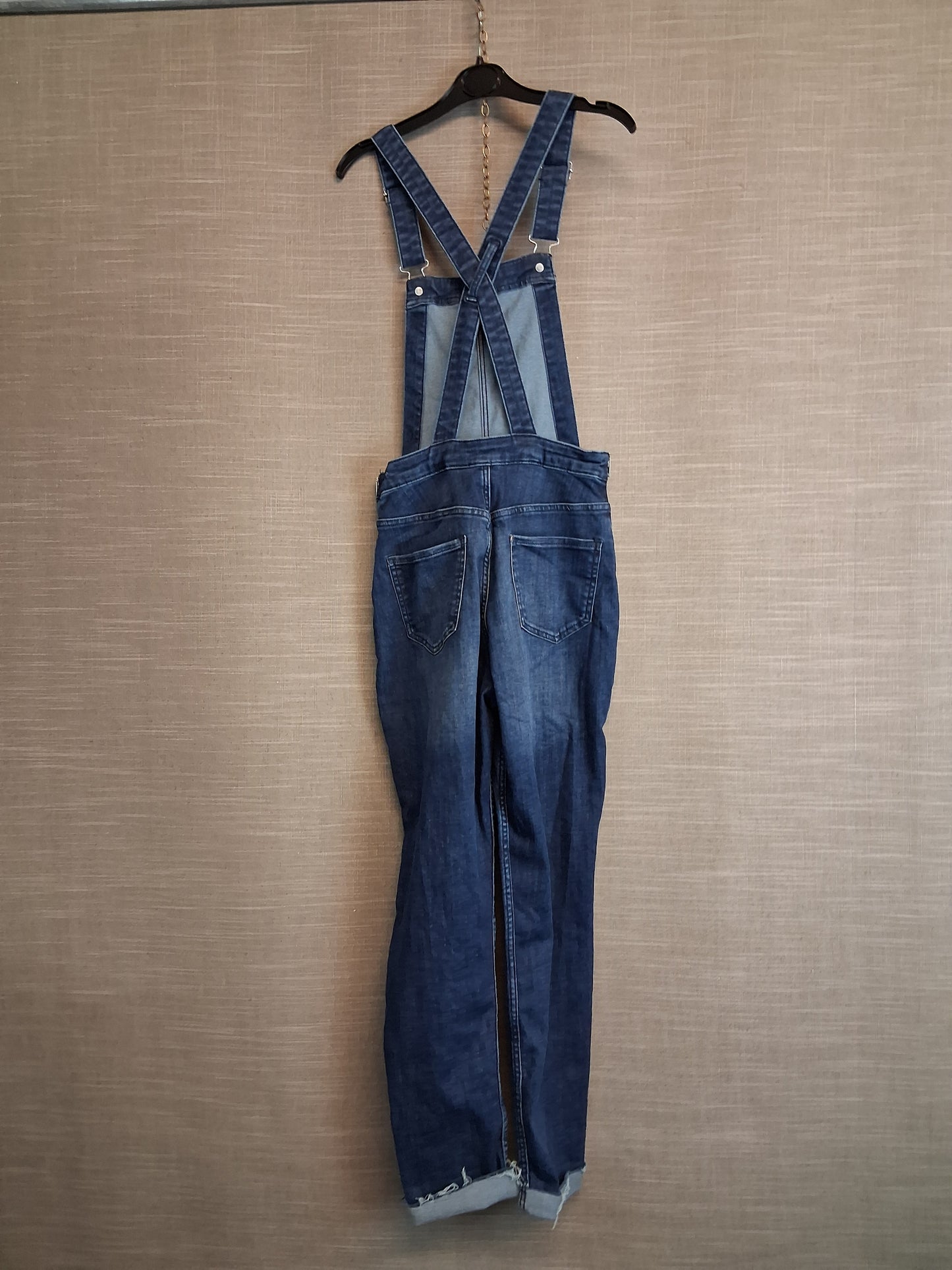 H&M Girls Denim Blue Dungarees Blue Frayed Hem Age 11-12 Years