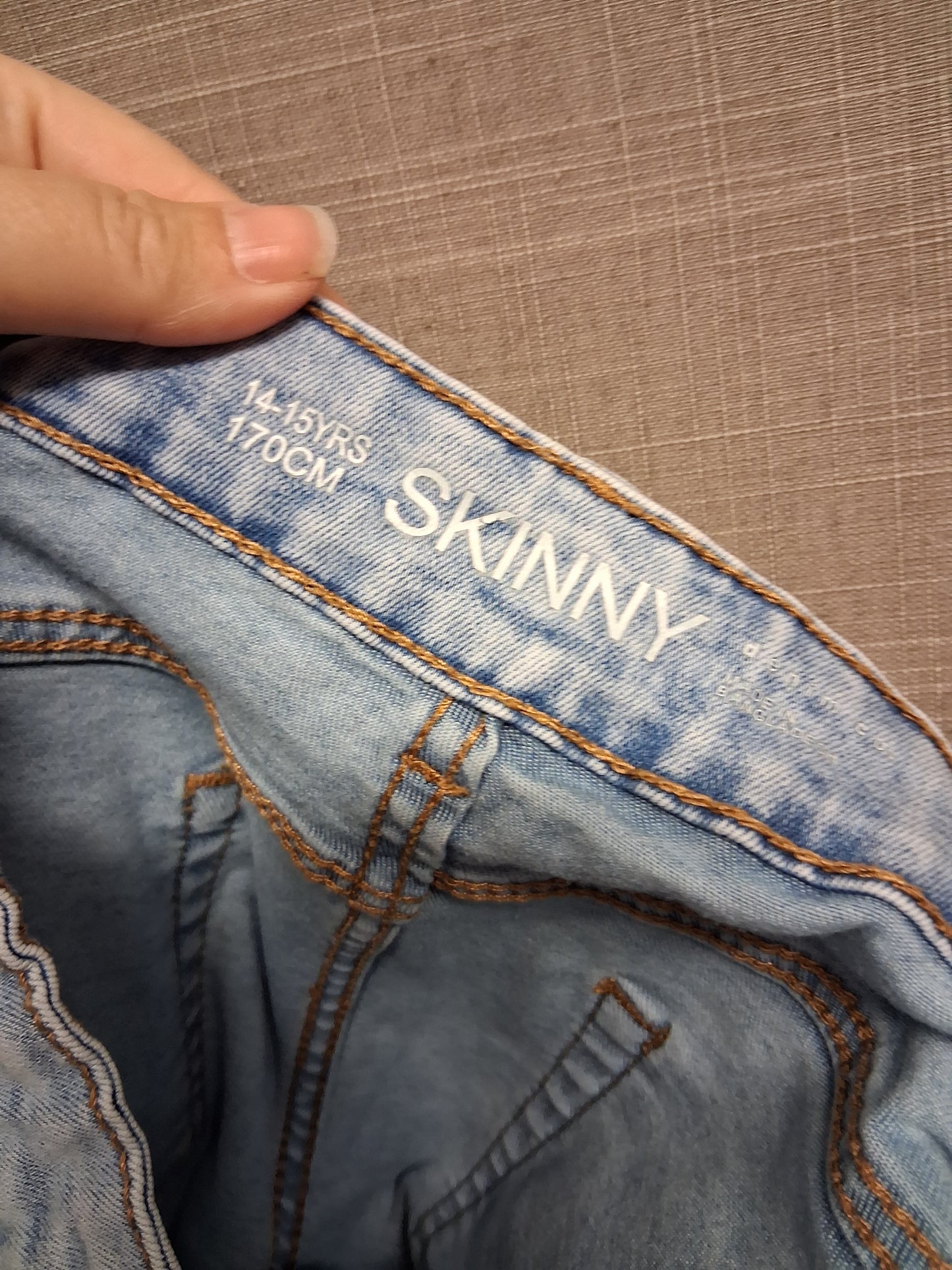 Primark Boys Blue Skinny Jeans Age 14-15 Years Lightwash