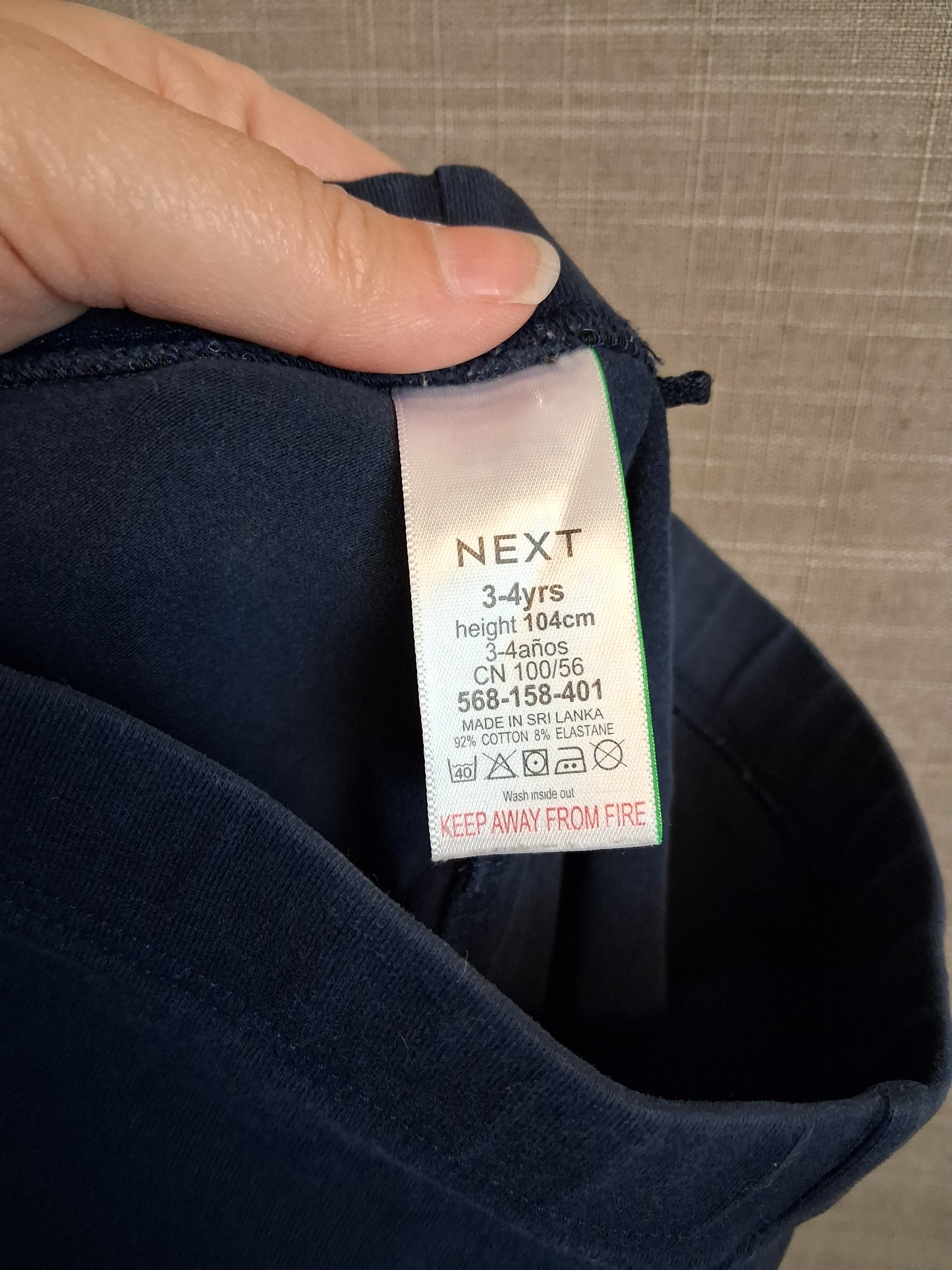 Next Girls Navy Leggings Age 3-4 Years