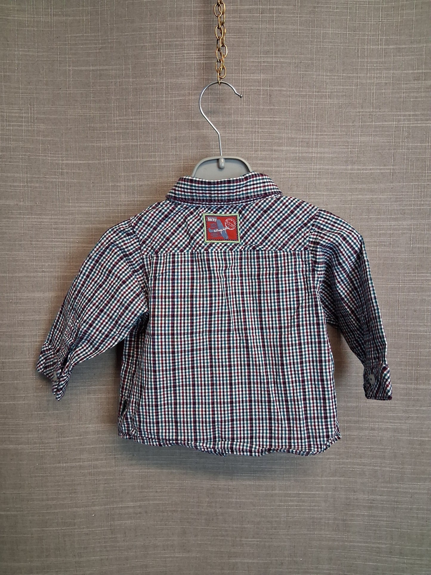 Marks & Spencer Blue Check Shirt Age 3-6 Months