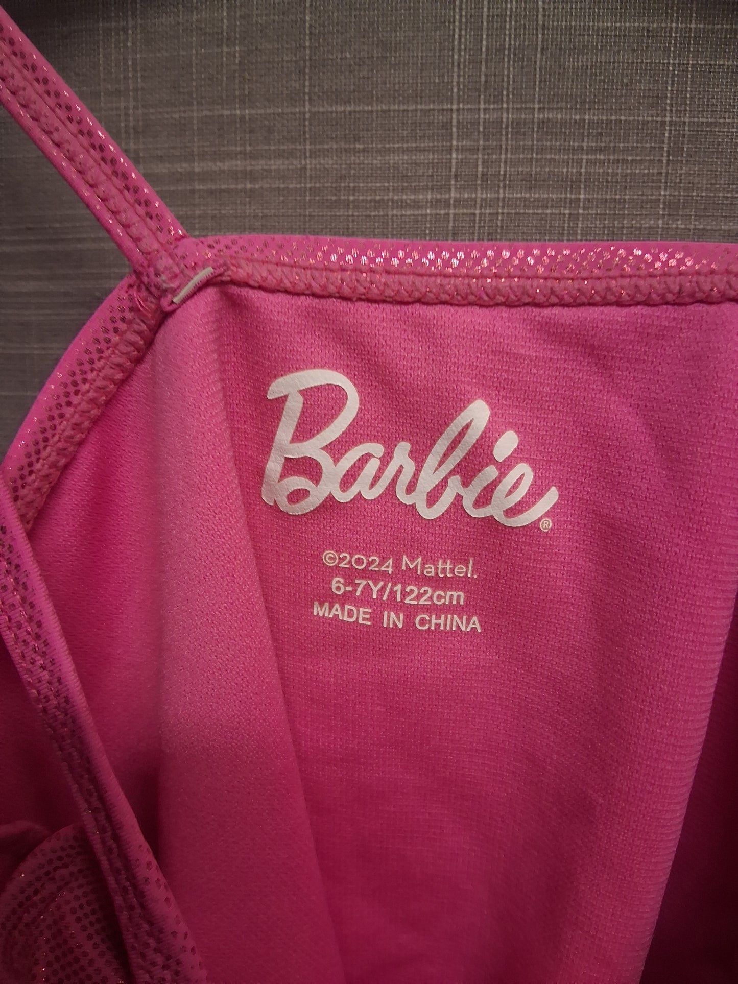 Primark Barbie Girls Pink One Piece Swimsuit Age 6-7 Years