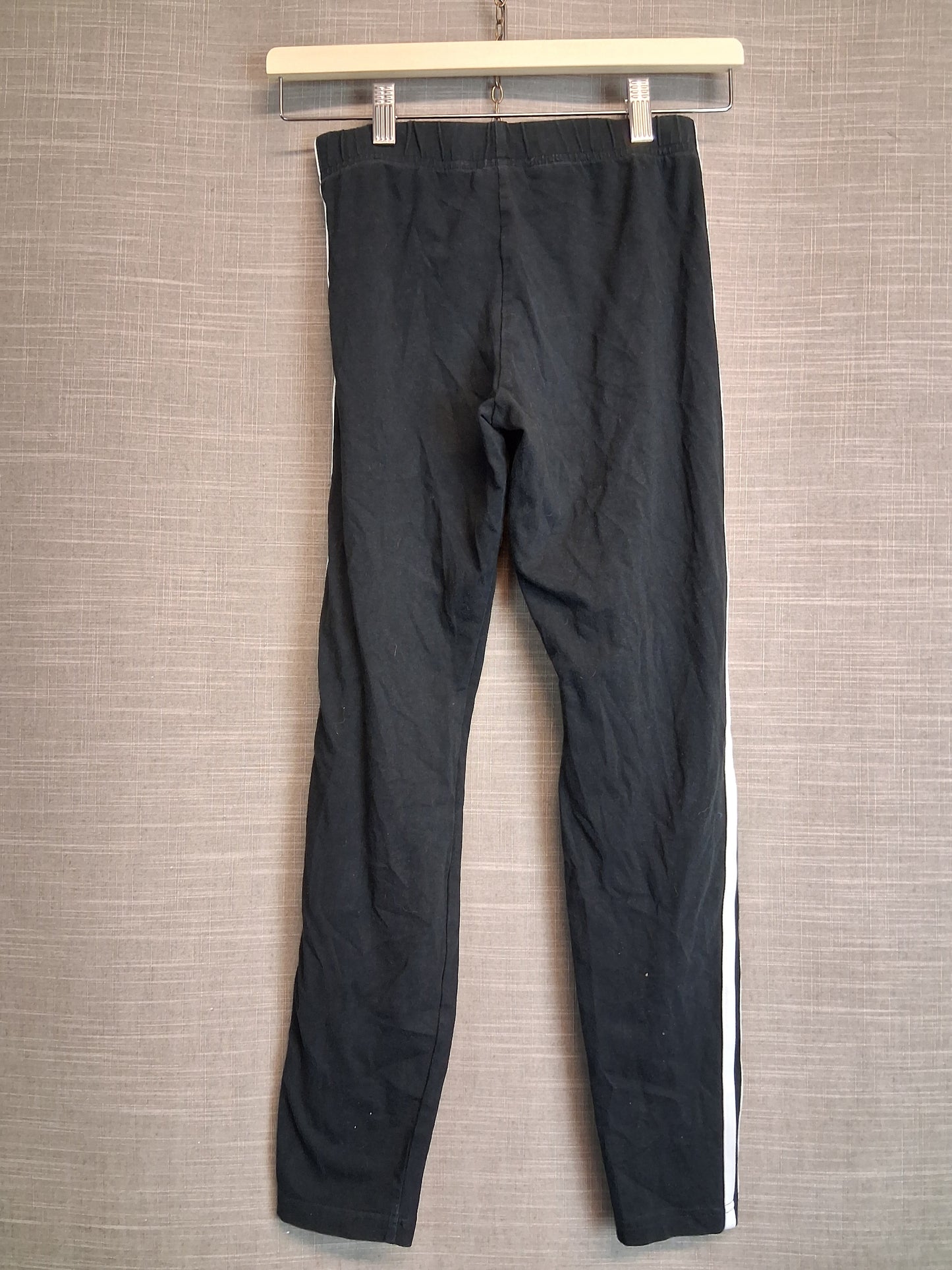 Adidas Girls Black 3 Stripe Leggings Age 13-14 Years
