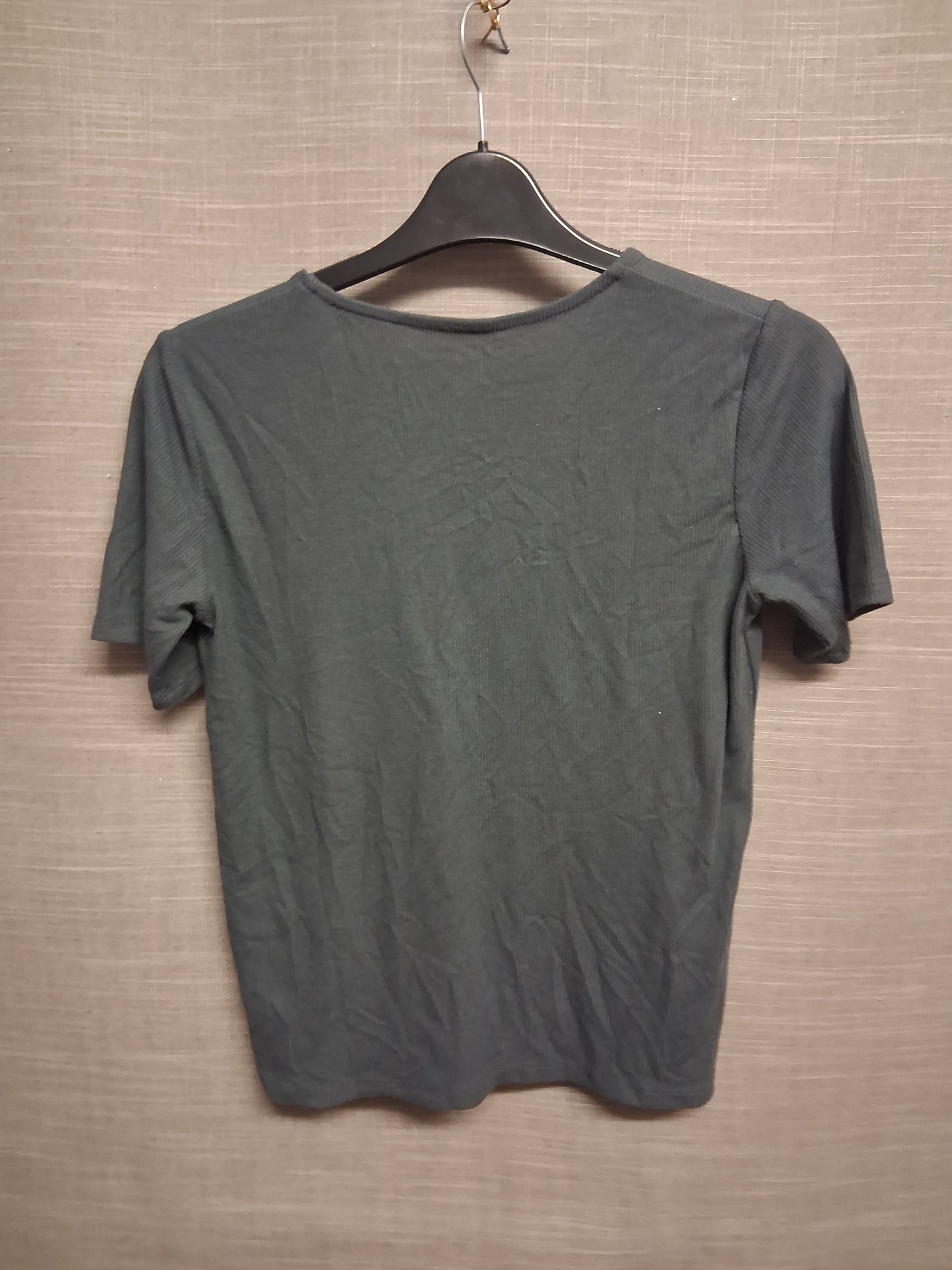 Primark Girls Grey Short Sleeve Ribbed Scoop Neck T-Shirt Age 14-15 Years