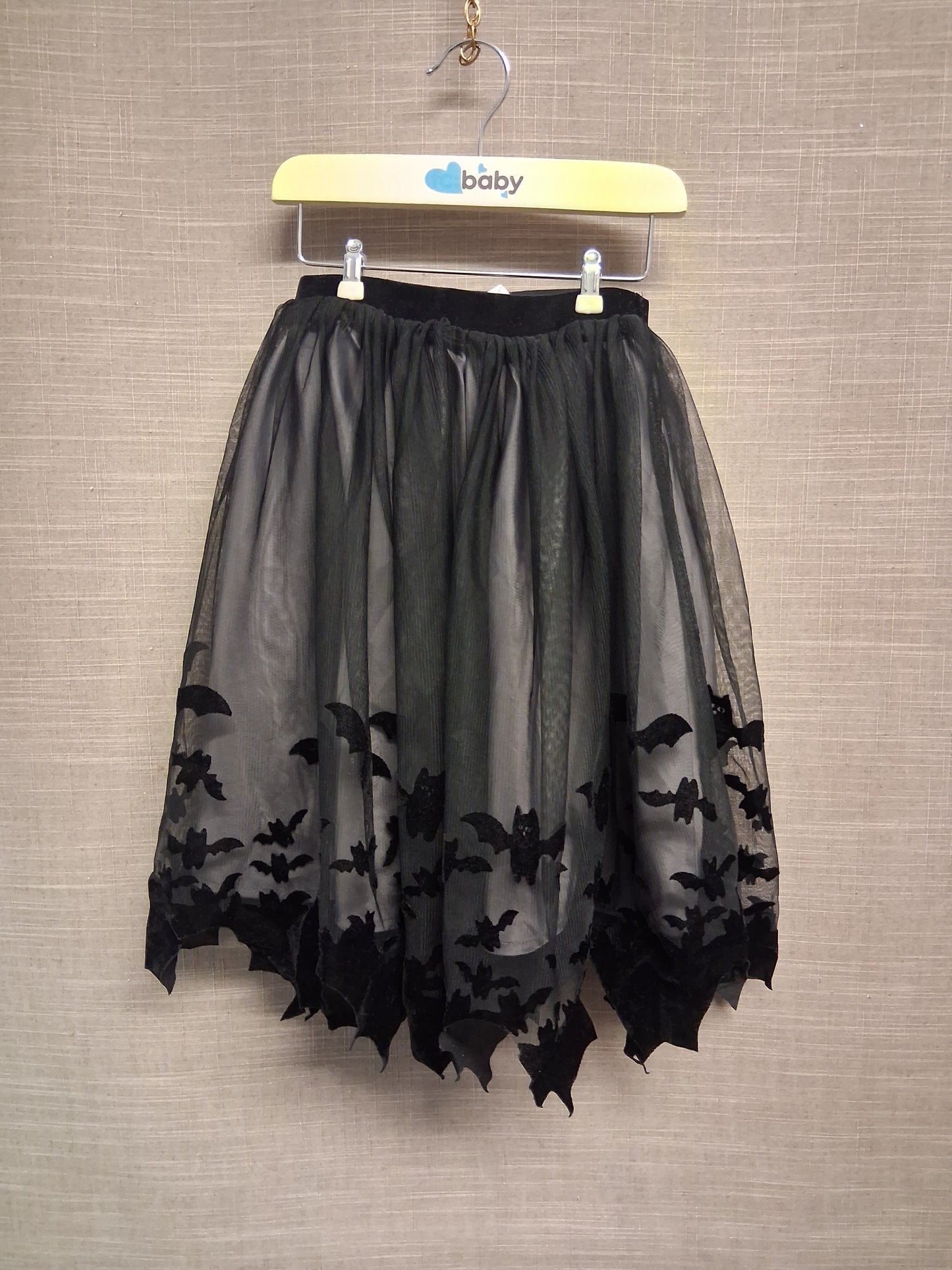 H&M Girls Halloween Bat Black Mesh Layered Skirt Age 9-10 Years