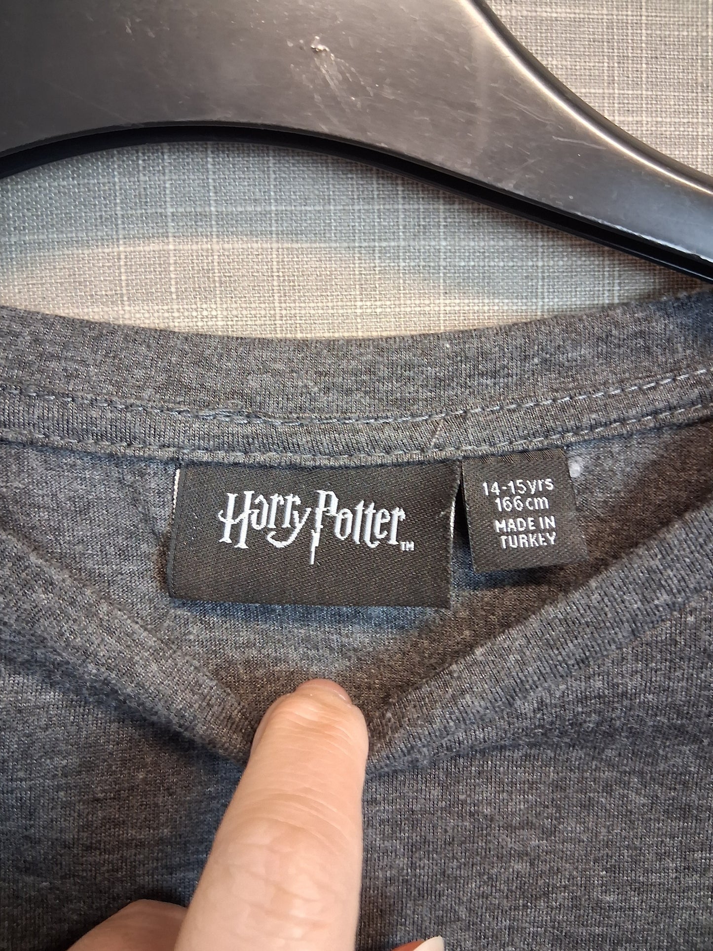Harry Potter Primark T-Shirt Short Sleeve Age 14-15 Years Grey