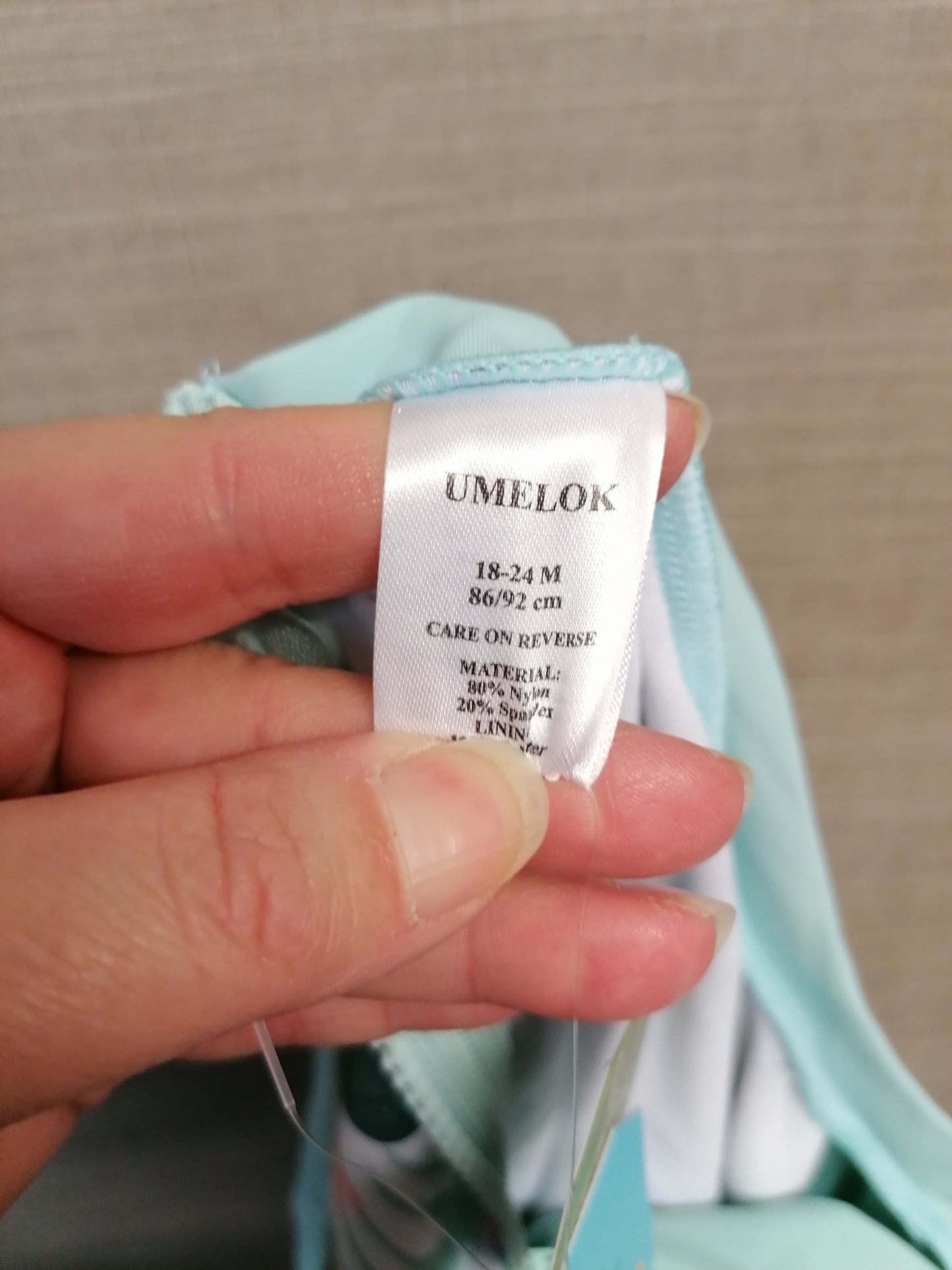 Umelok UV Swimsuit Set All in One Hat 18-24 Months Green Tropical Print New