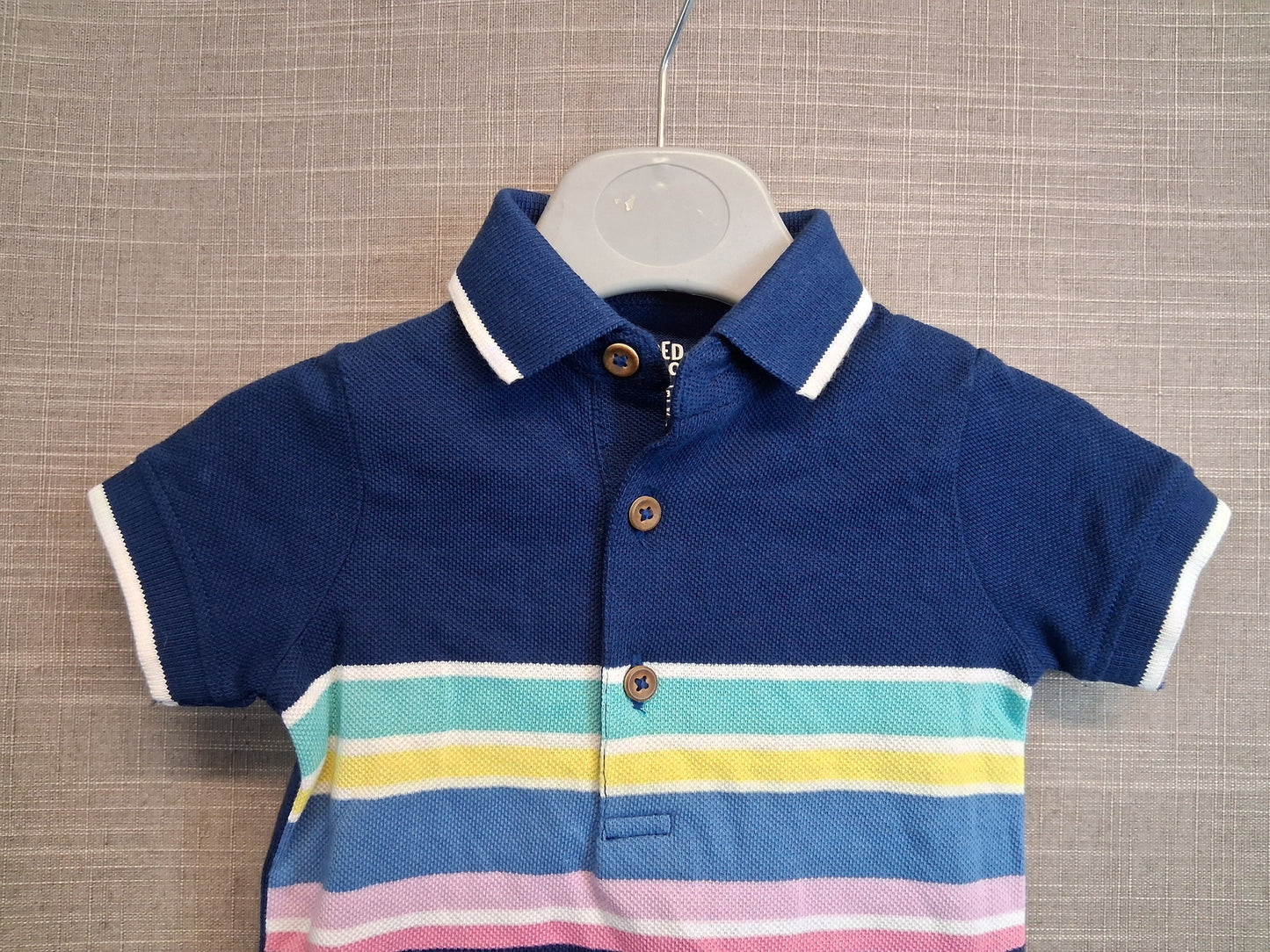 F&F Boys Polo T-Shirt Short Sleeve Age 0-3 Months