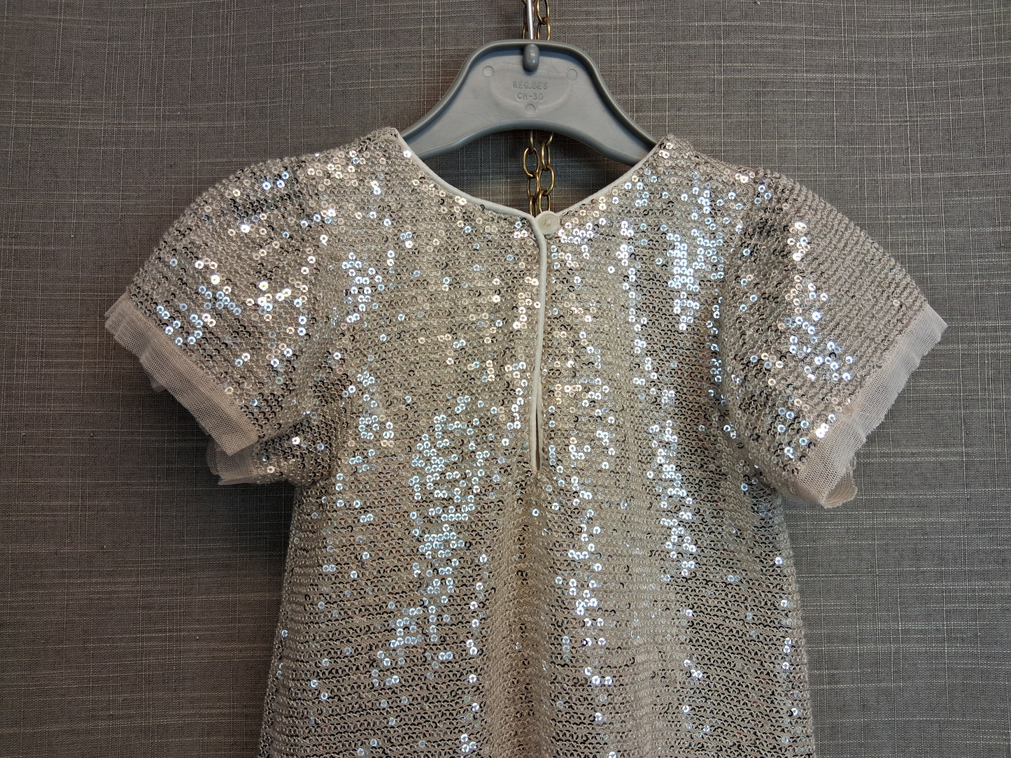 Primark Girls Gold Iridescent Sequin Dress Age 2-3 Years