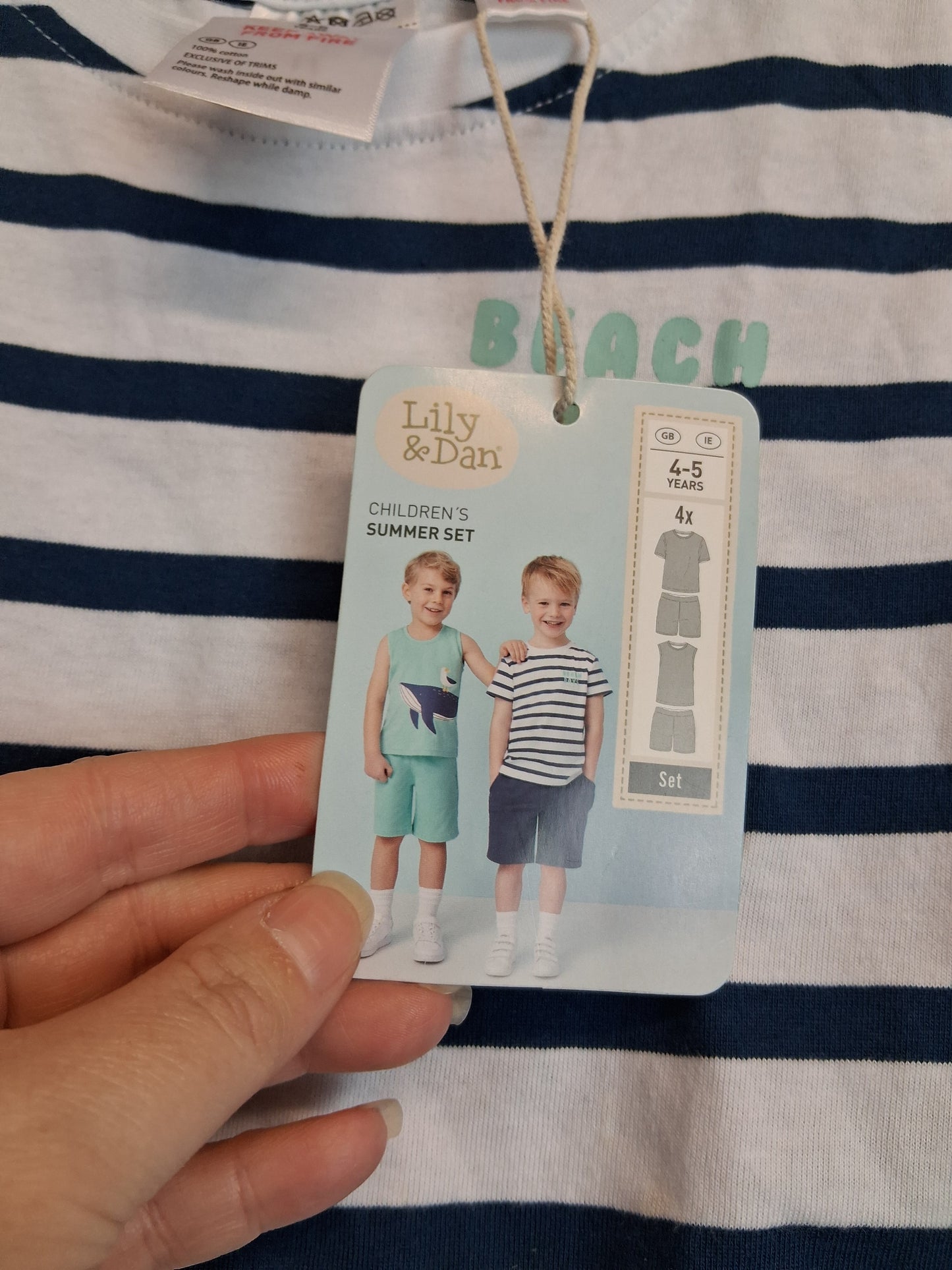 Lily & Dan 2 Piece Summer Set Shorts & T-Shirt Multicolour Age 4-5 Years New