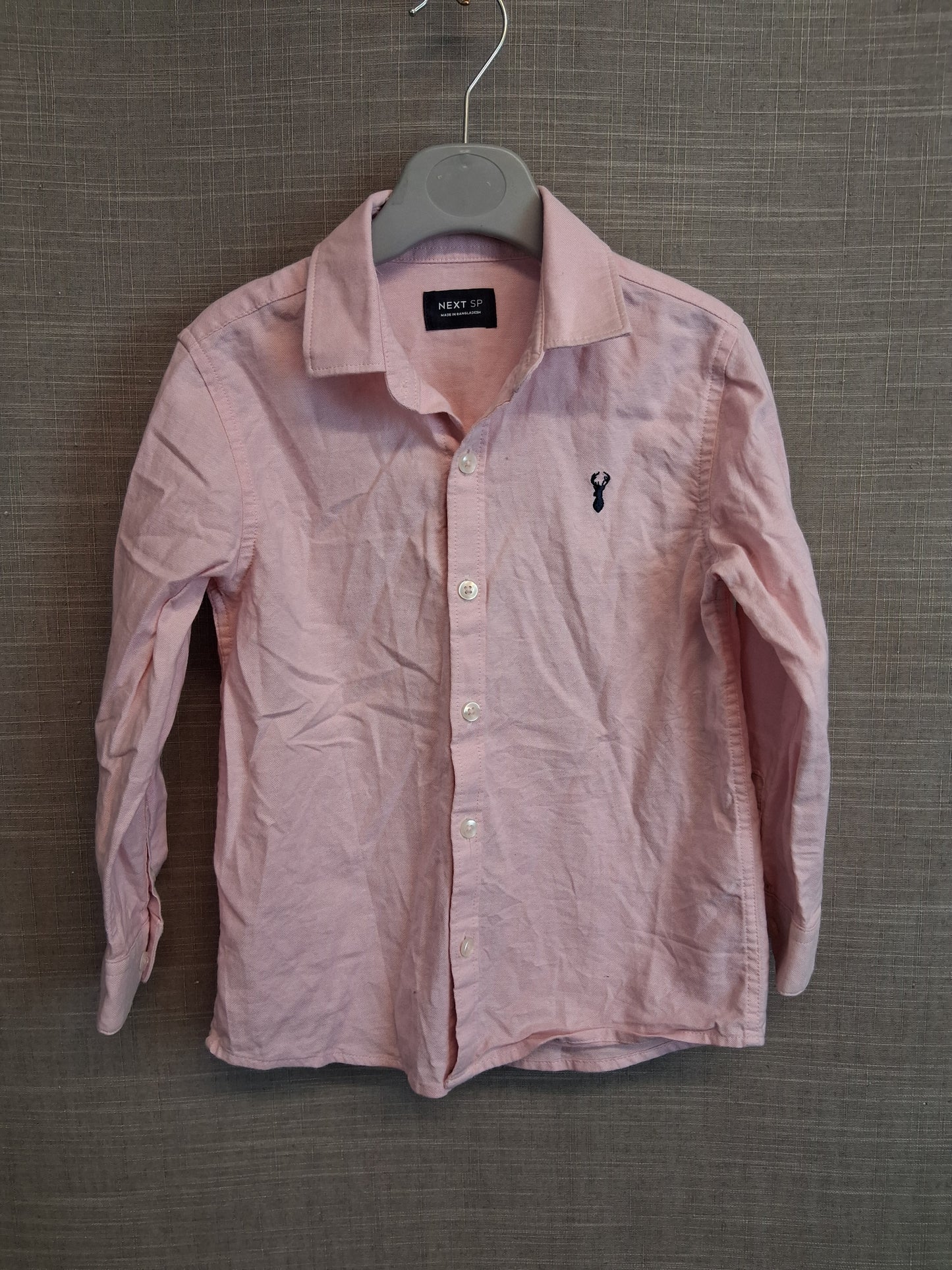 Next Boys Pink Salmon Shirt Long Sleeve Age 3-4 Years