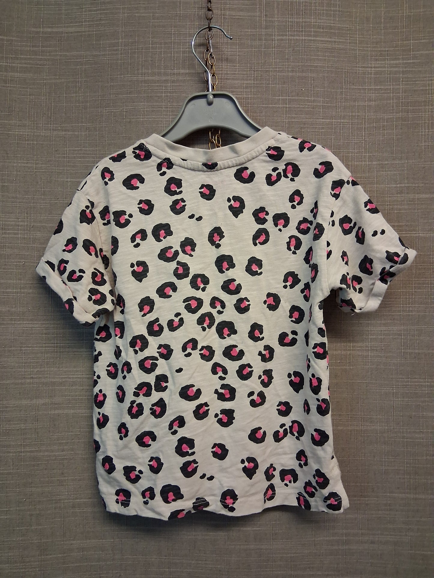 Next Girls Animal Print Cream Short Sleeve T-Shirt Age 5-6 Years