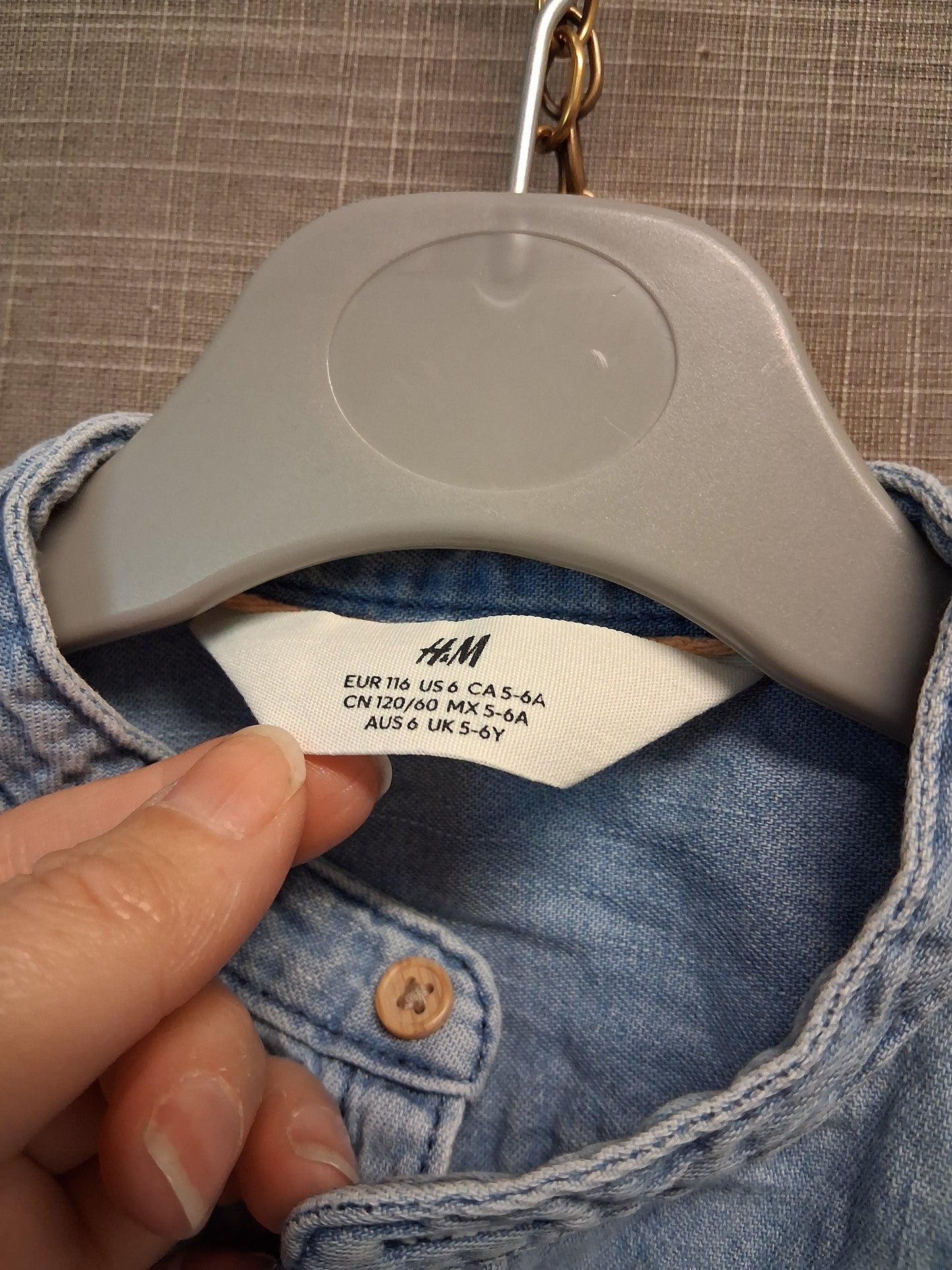 H&M Boys Blue Denim Short Sleeve Age 5-6 Years