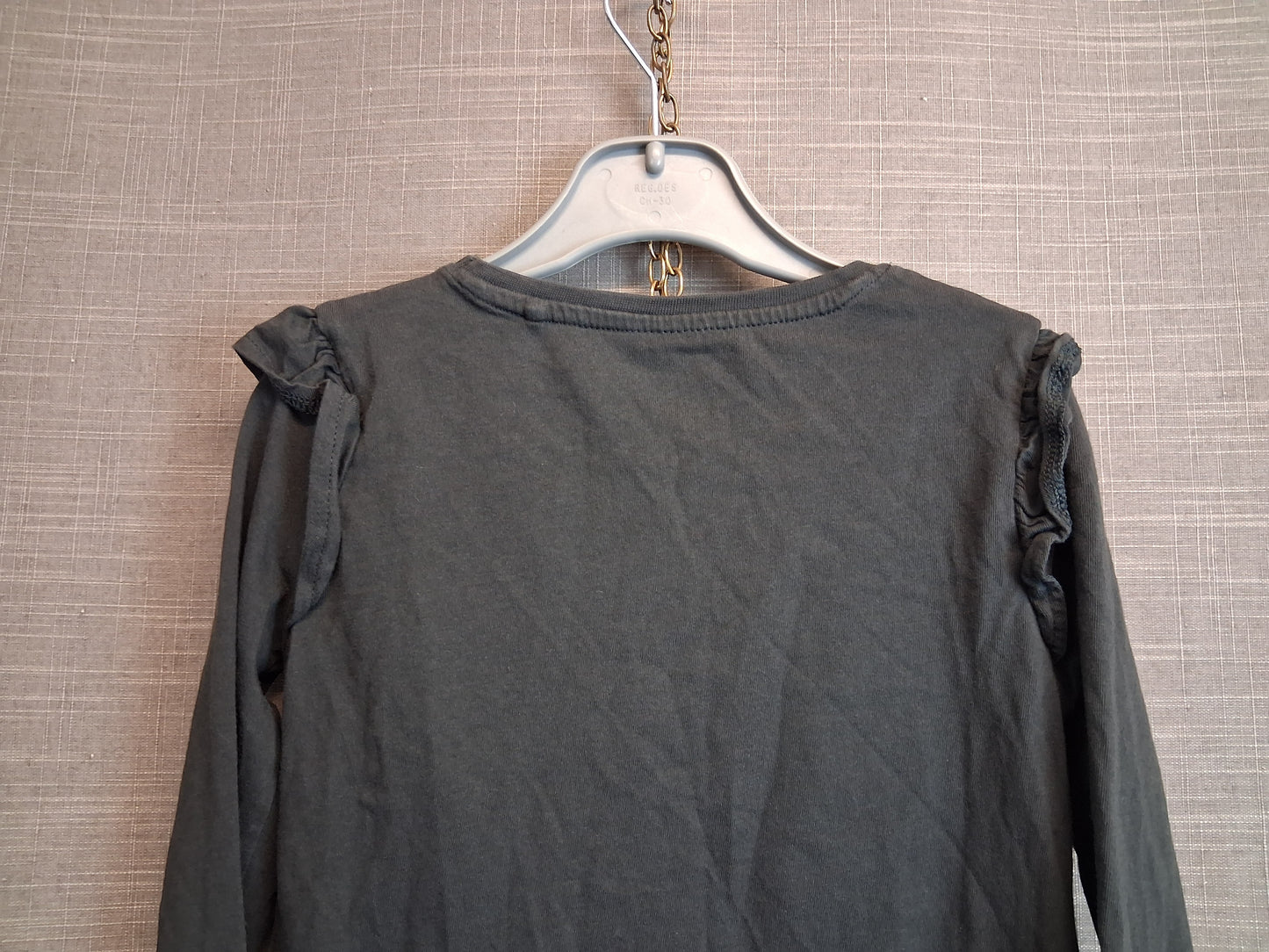 TU Girls Grey Long Sleeve Leopard T-Shirt Age 4-5 Years